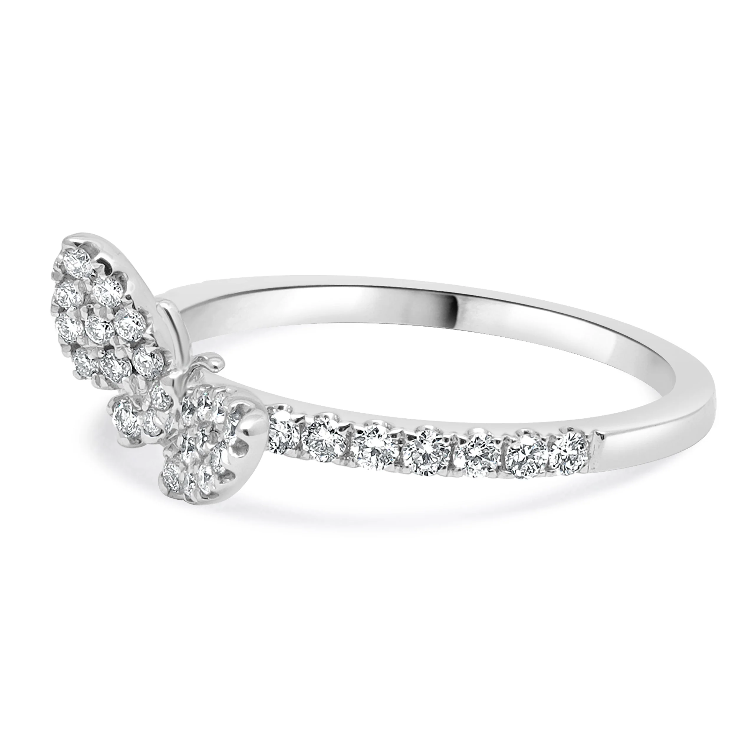 14 Karat White Gold Diamond Pave Butterfly Ring - Image 2