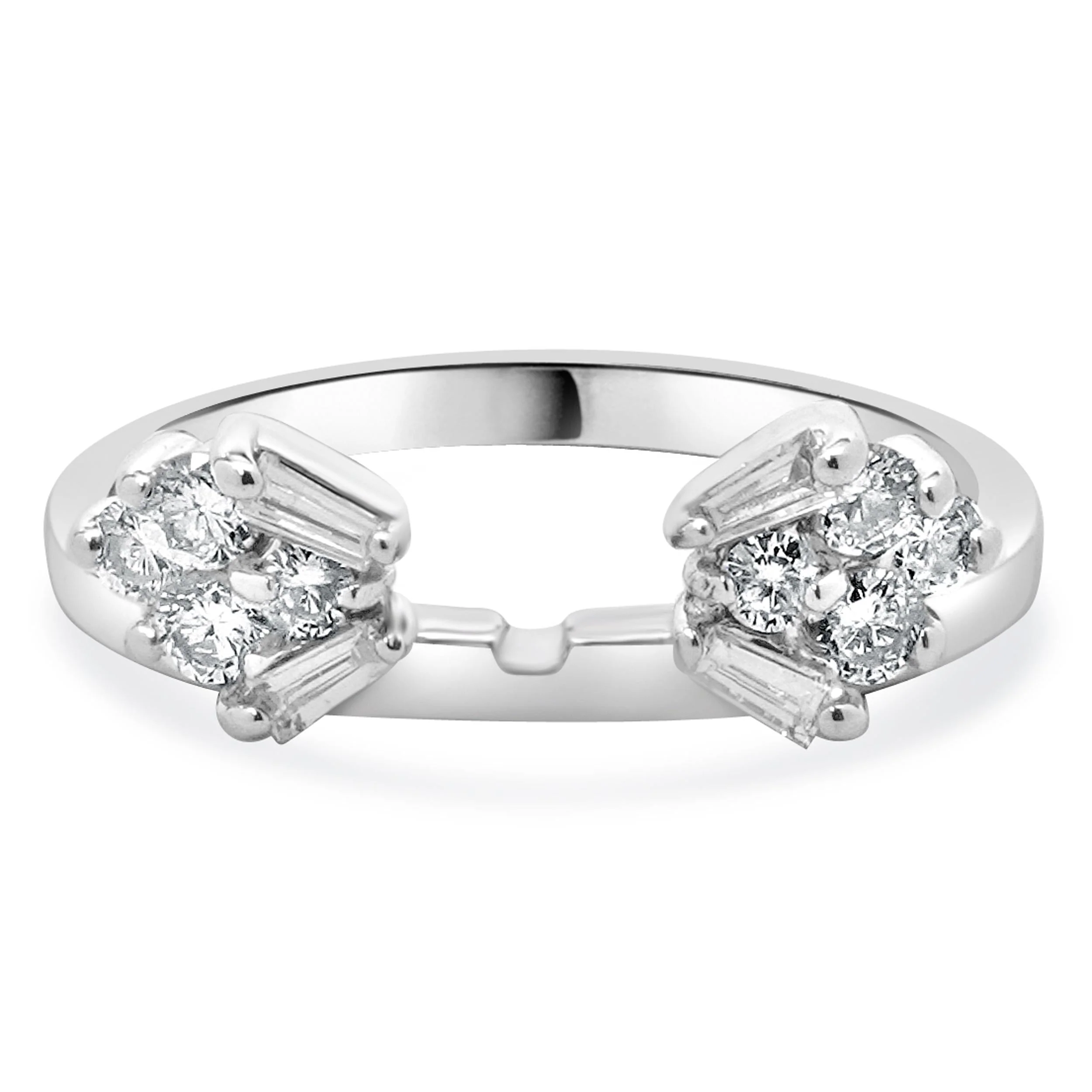 14 Karat White Gold Diamond Ring Gaurd