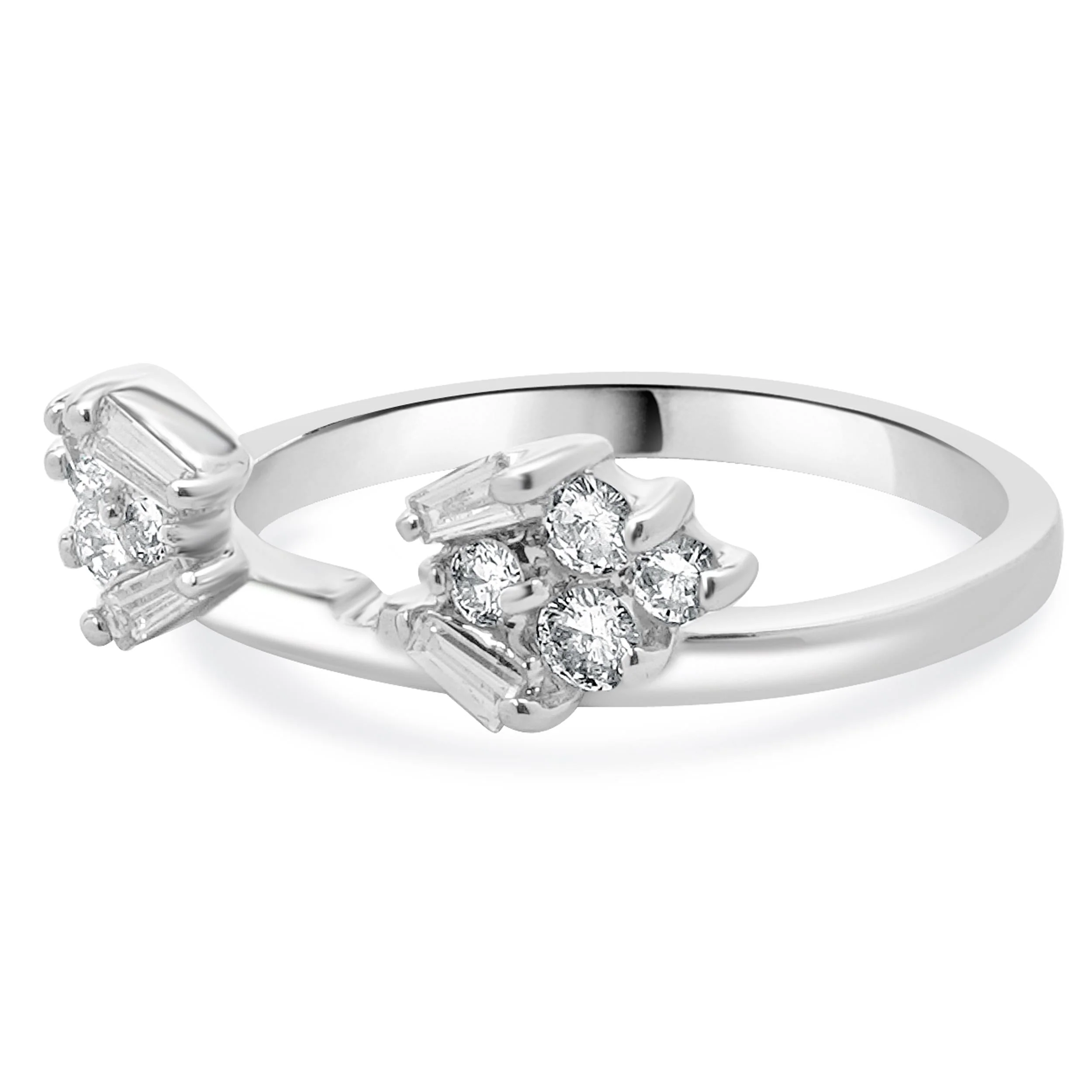 14 Karat White Gold Diamond Ring Gaurd - Image 2
