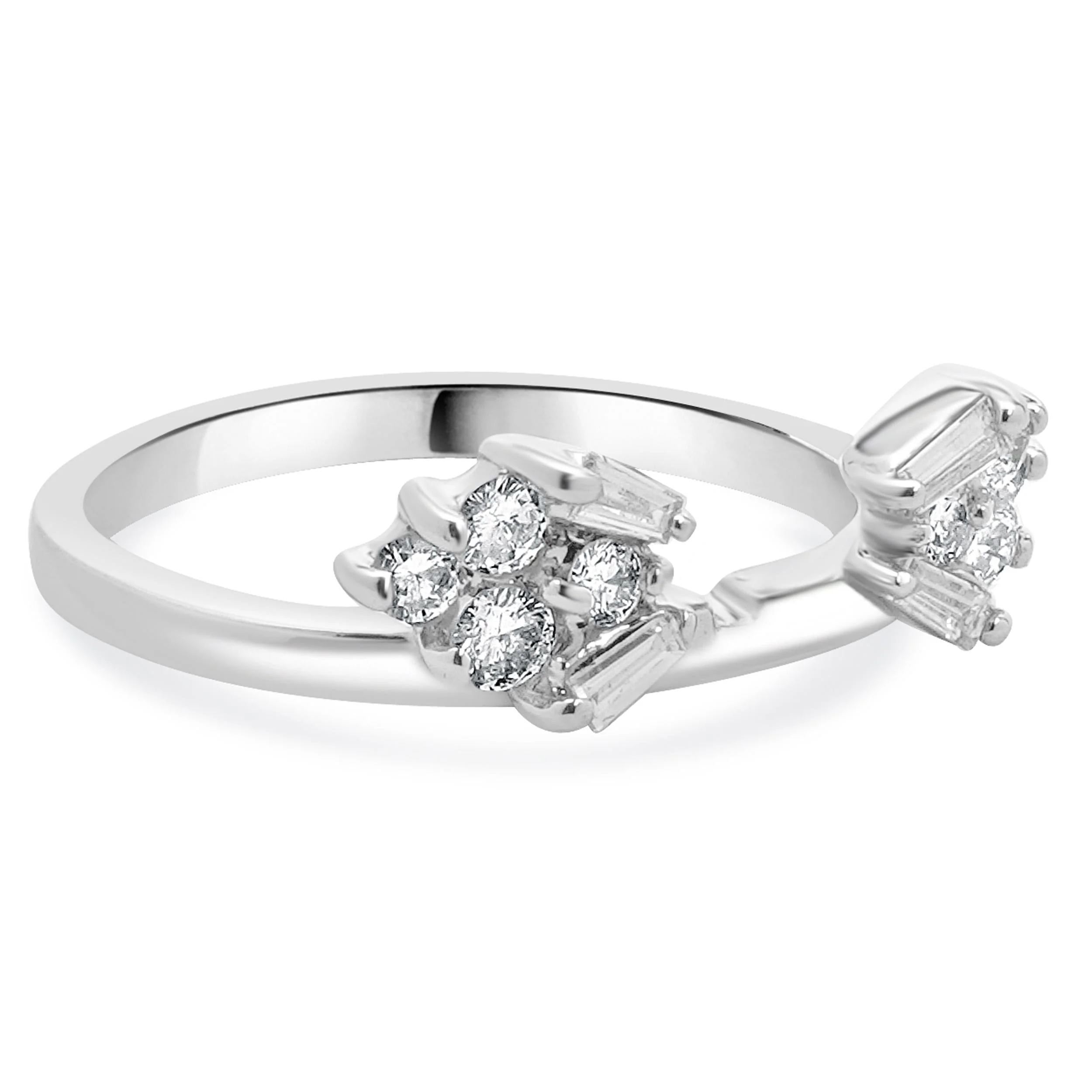 14 Karat White Gold Diamond Ring Gaurd - Image 3