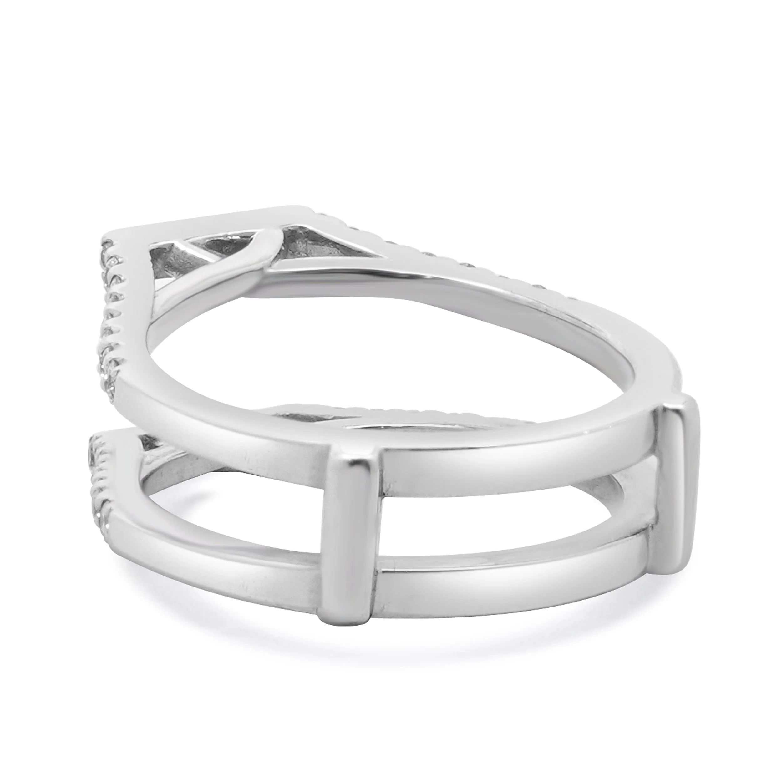 14 Karat White Gold Diamond Ring Guard - Image 3