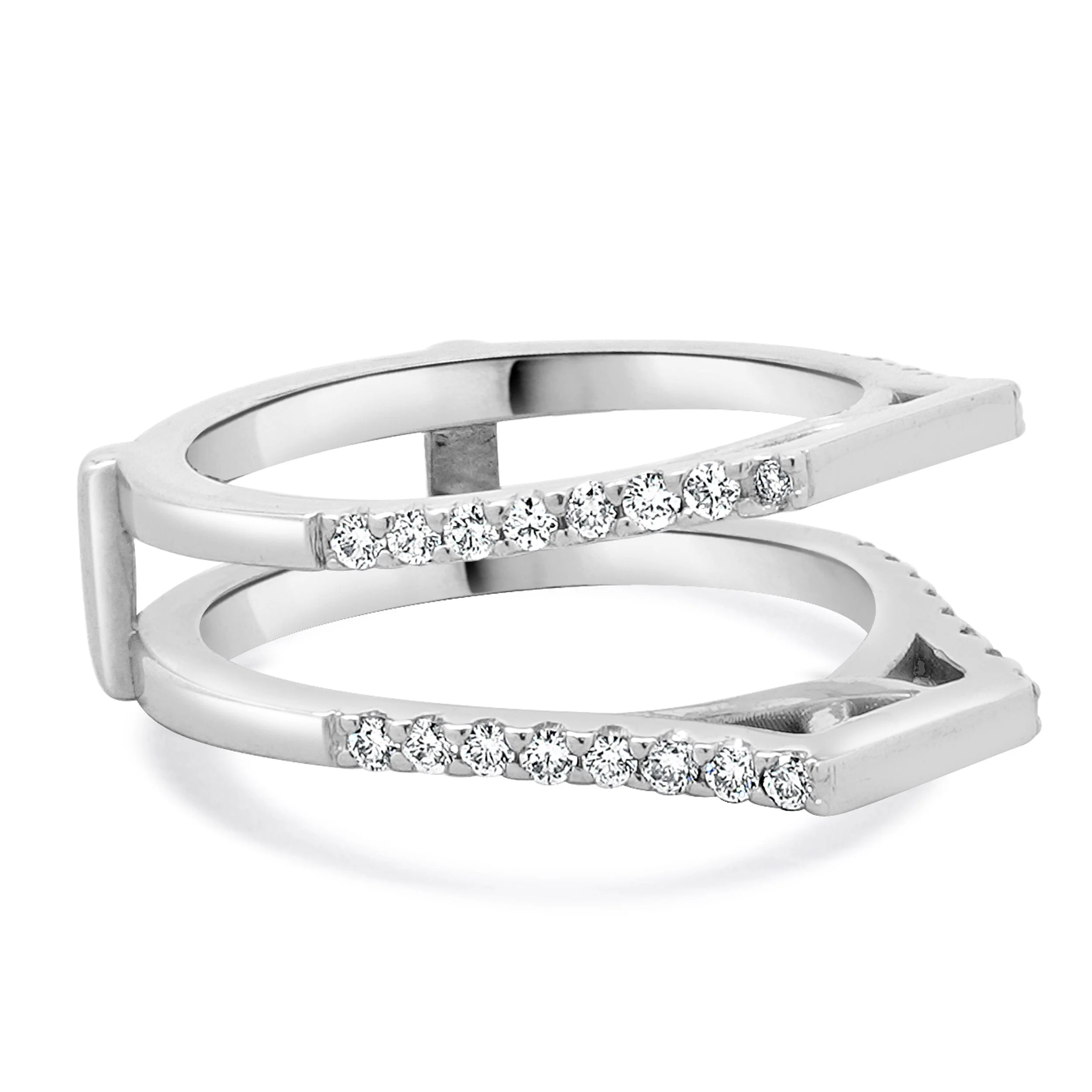 14 Karat White Gold Diamond Ring Guard - Image 4