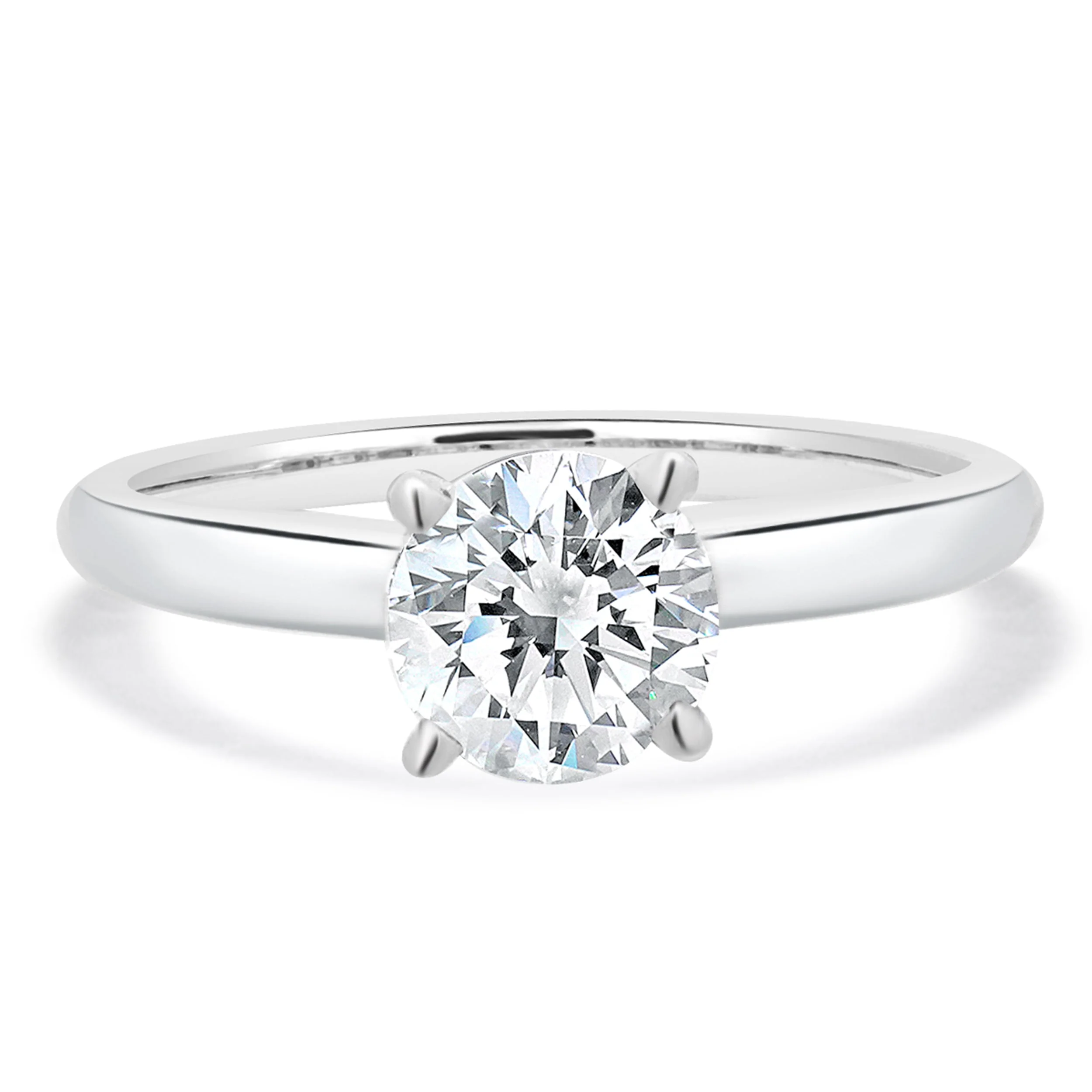 14 Karat White Gold Diamond Solitaire Engagement Ring