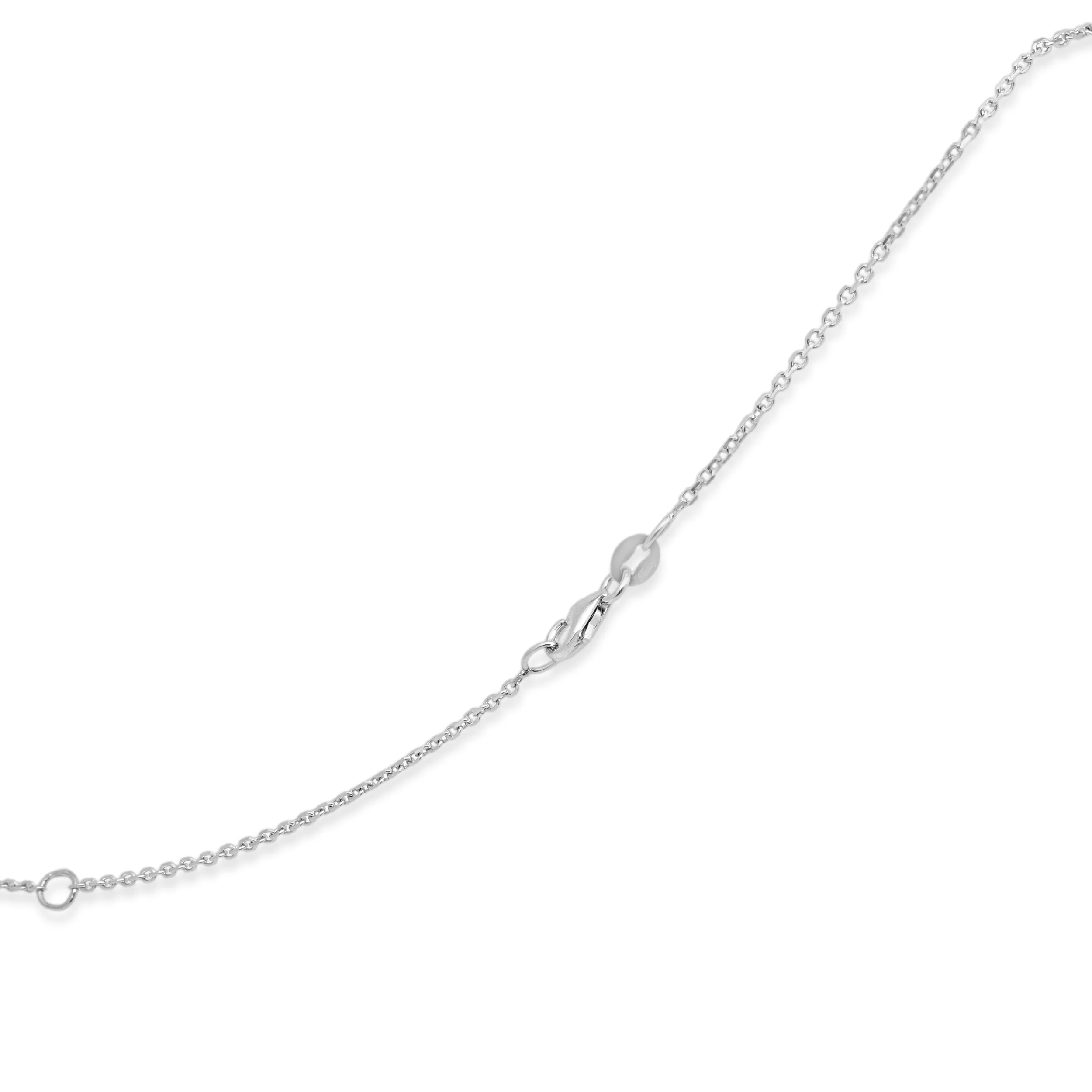 14 Karat White Gold Diamond Solitaire Pendant Necklace - Image 4