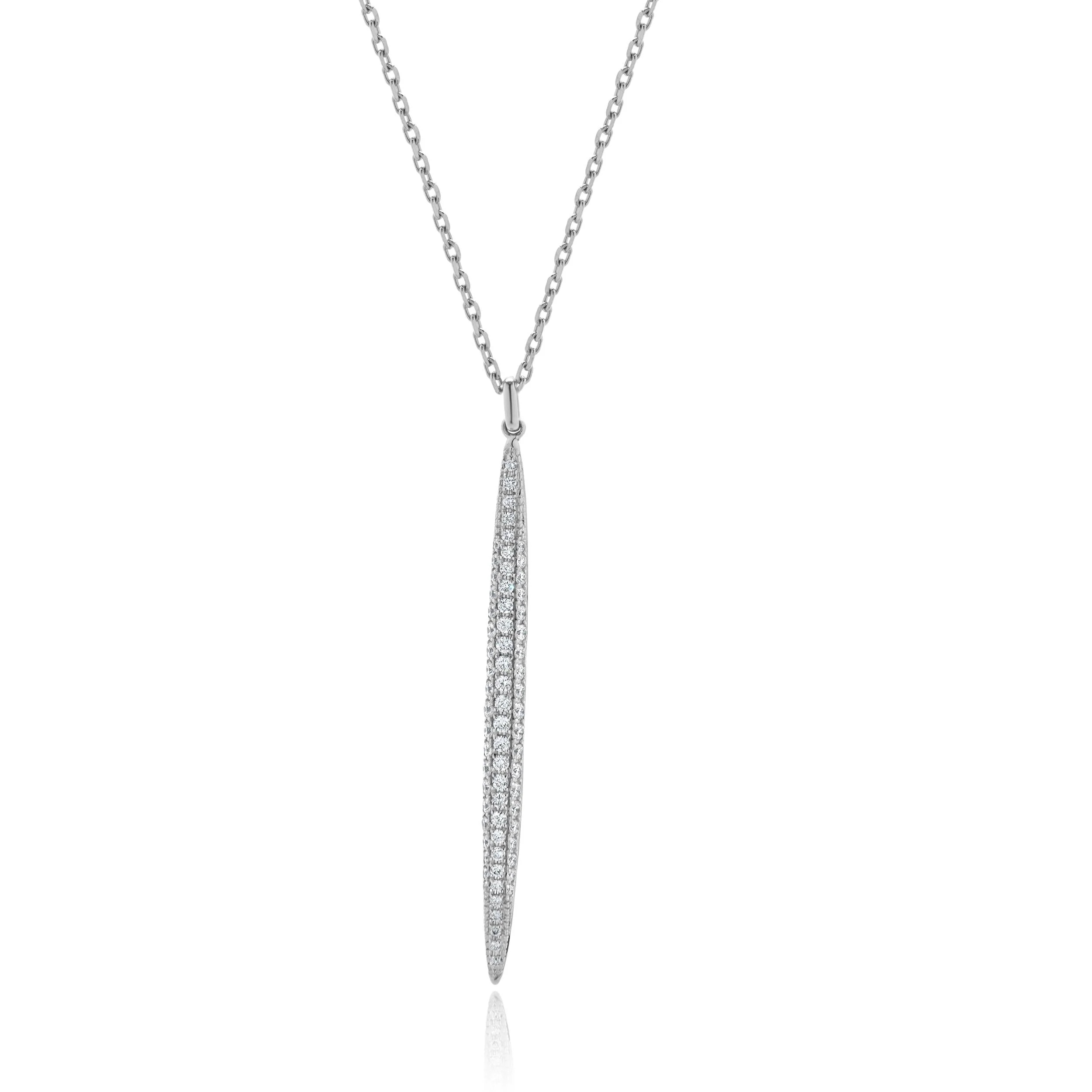 14 Karat White Gold Diamond Spear Necklace - Image 2