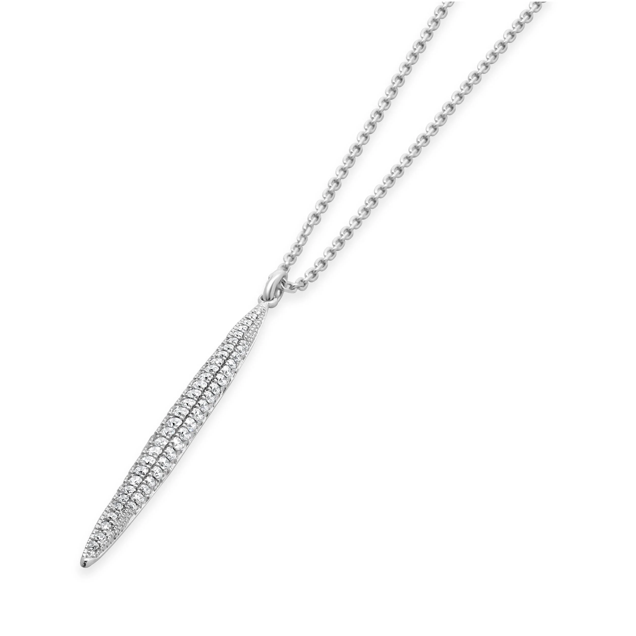 14 Karat White Gold Diamond Spear Necklace - Image 3
