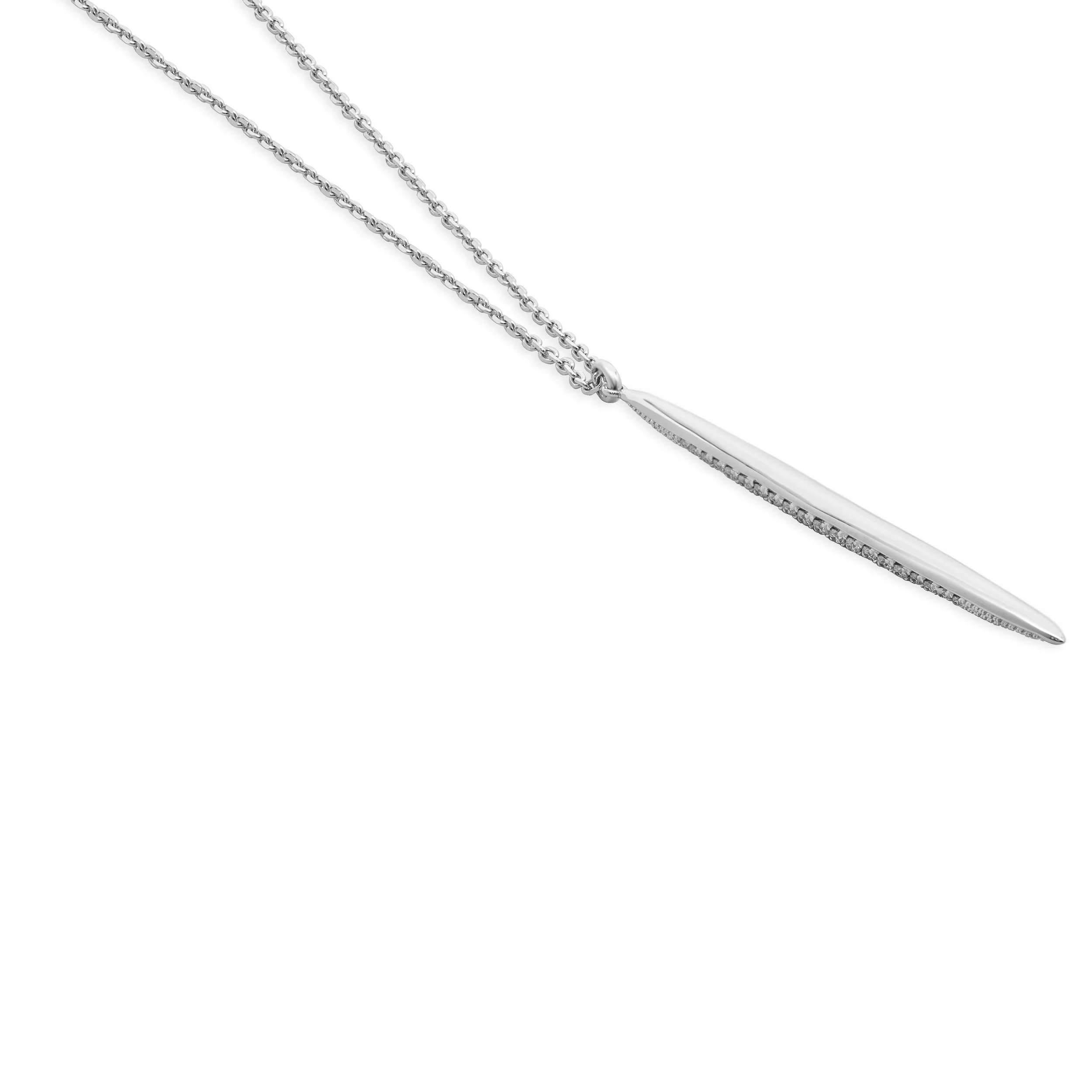 14 Karat White Gold Diamond Spear Necklace - Image 4