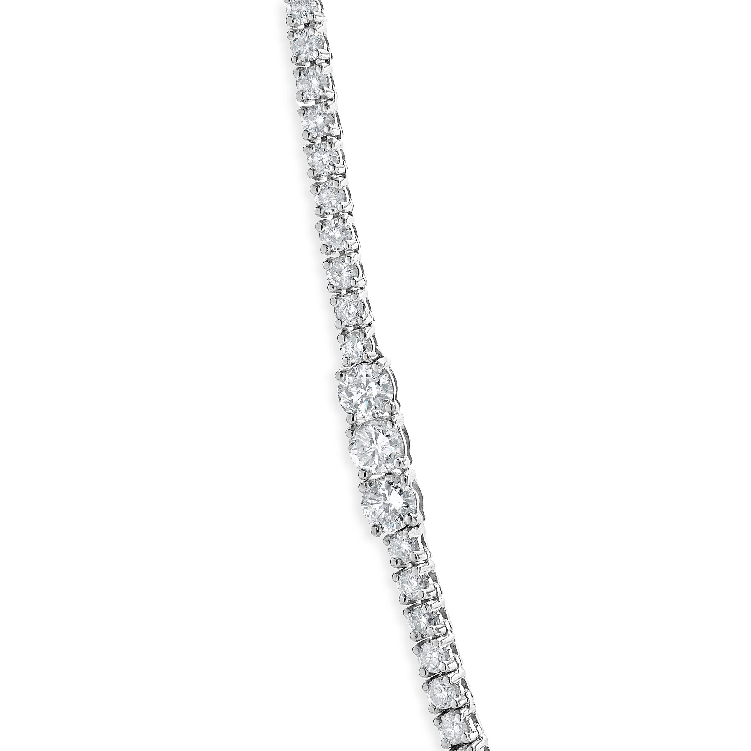 14 Karat White Gold Diamond Station Tennis Necklace - Image 3