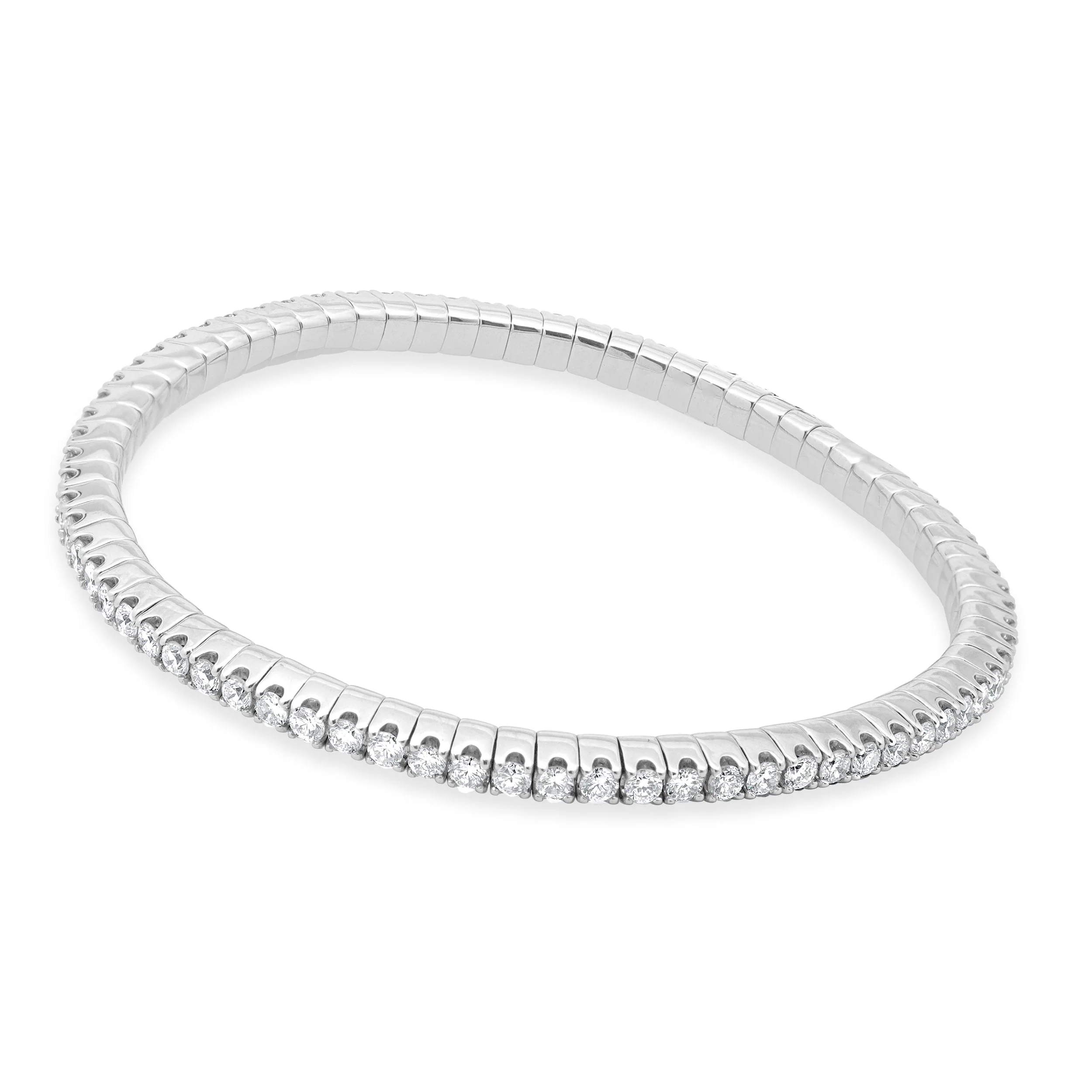 14 Karat White Gold Diamond Stretch Bracelet - Image 2