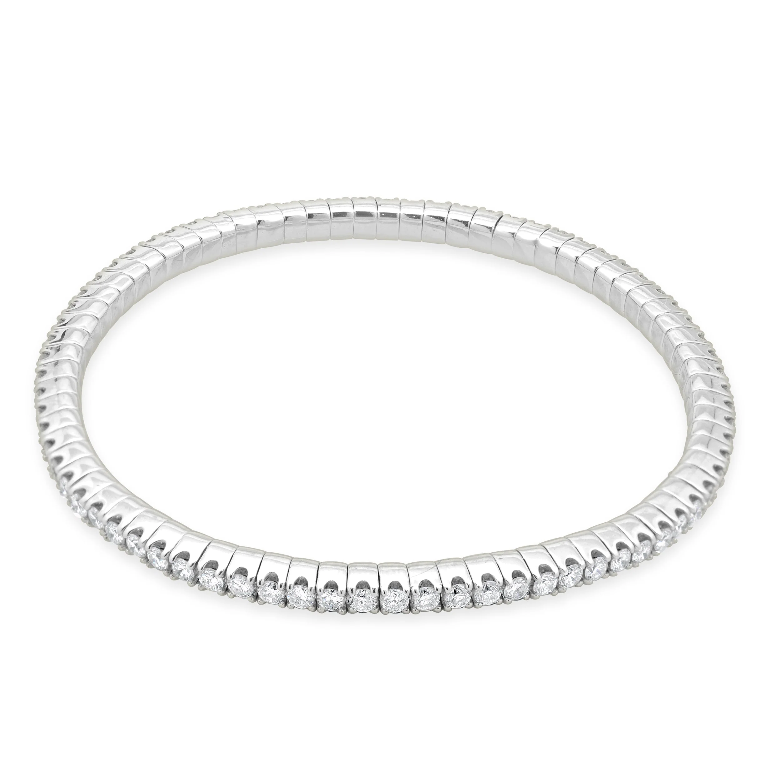 14 Karat White Gold Diamond Stretch Bracelet - Image 3