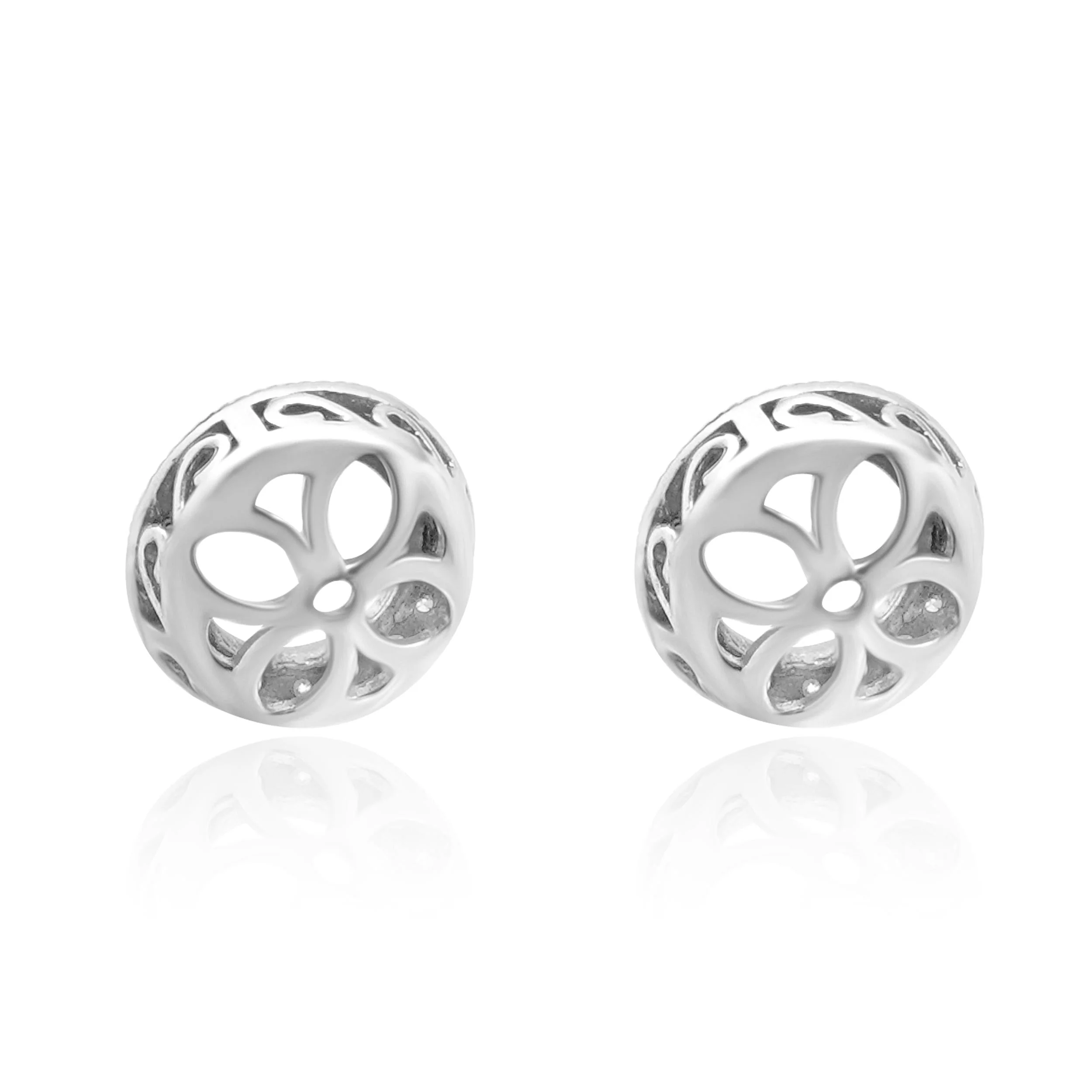 14 Karat White Gold Diamond Stud Earring Jackets - Image 4