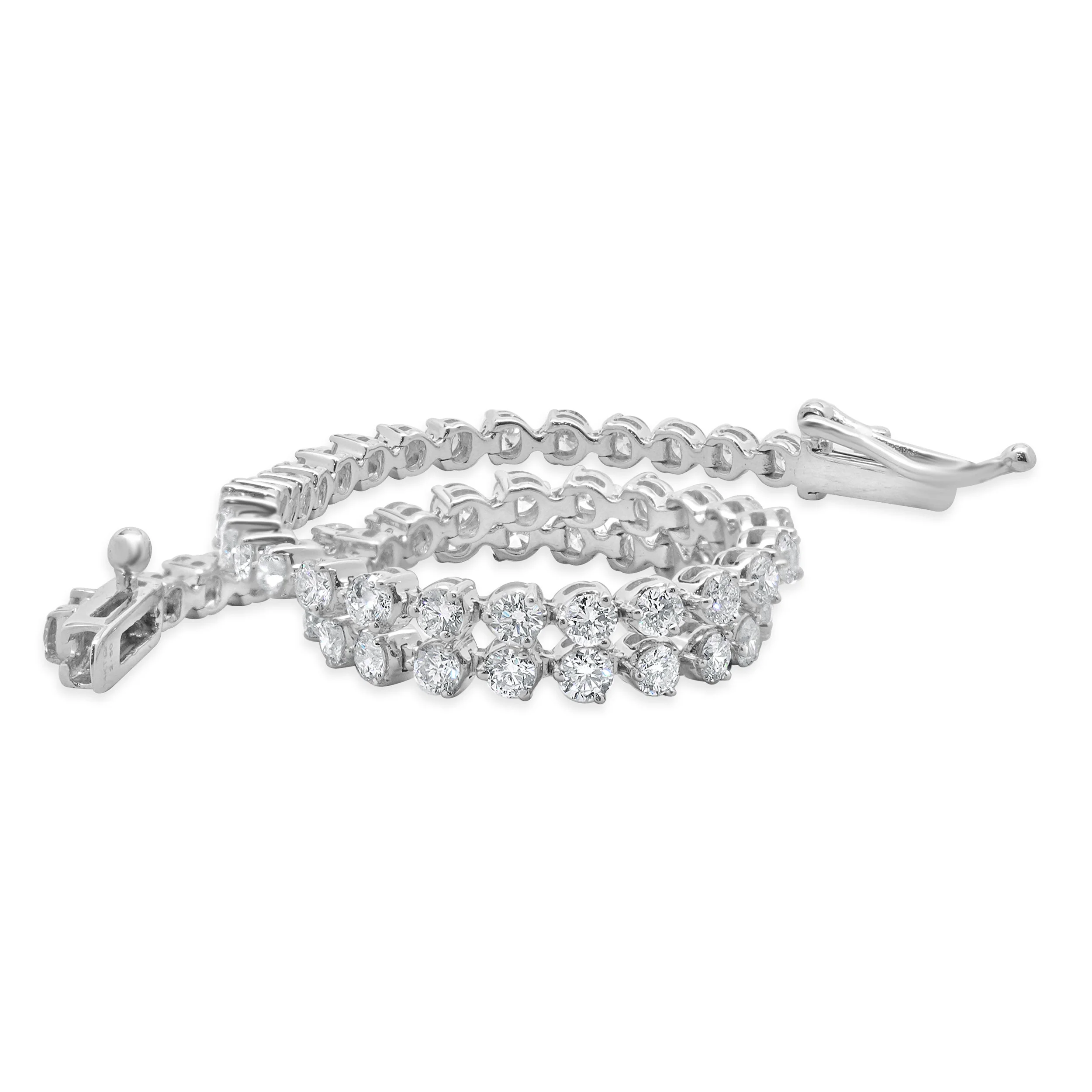 14 Karat White Gold Diamond Tennis Bracelet - Image 3