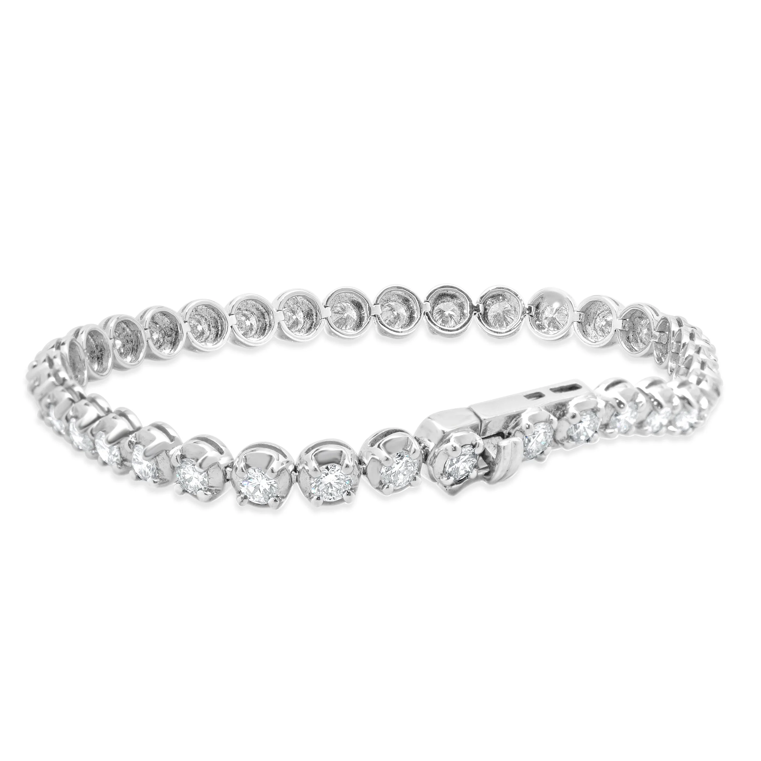 14 Karat White Gold Diamond Tennis Bracelet - Image 2