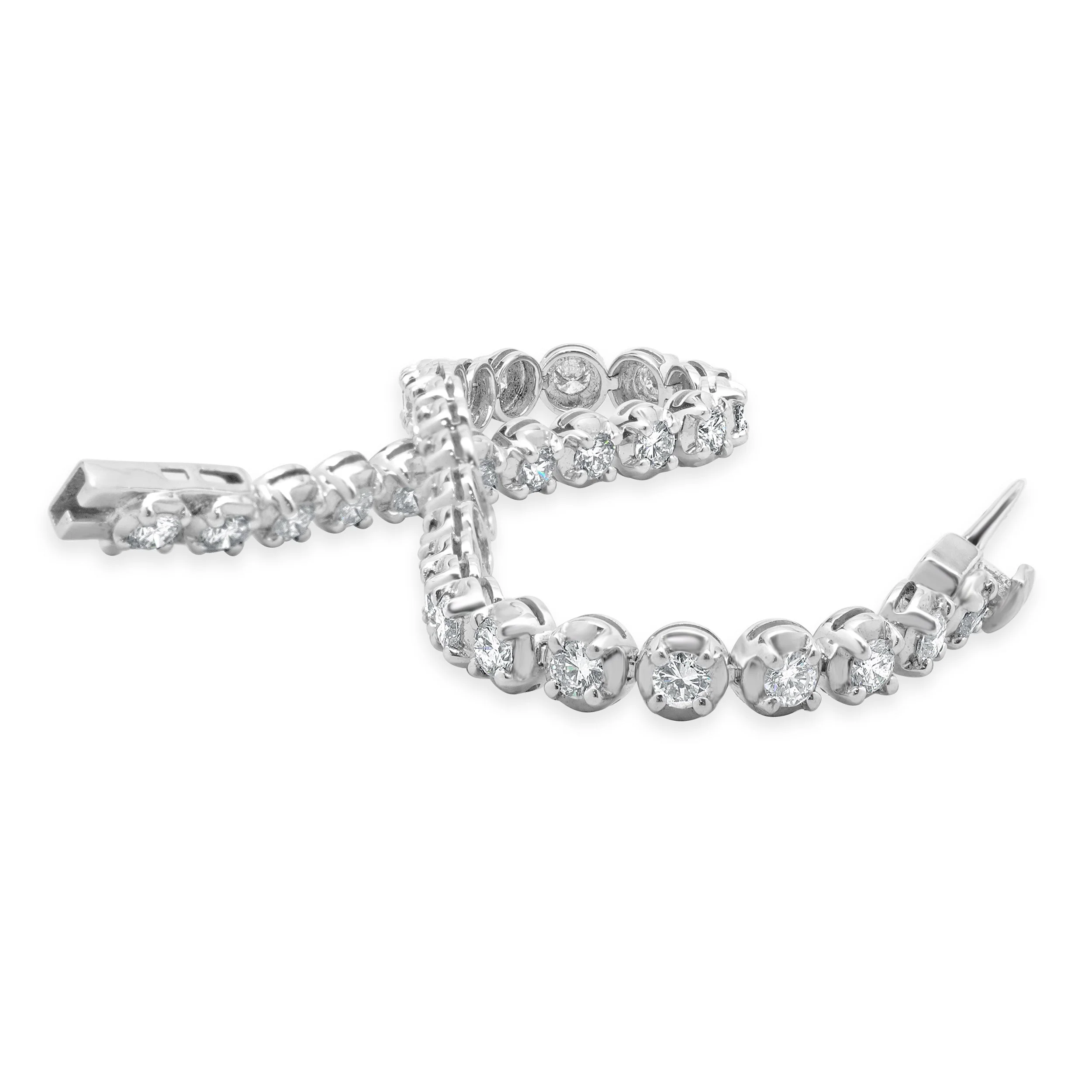 14 Karat White Gold Diamond Tennis Bracelet - Image 3