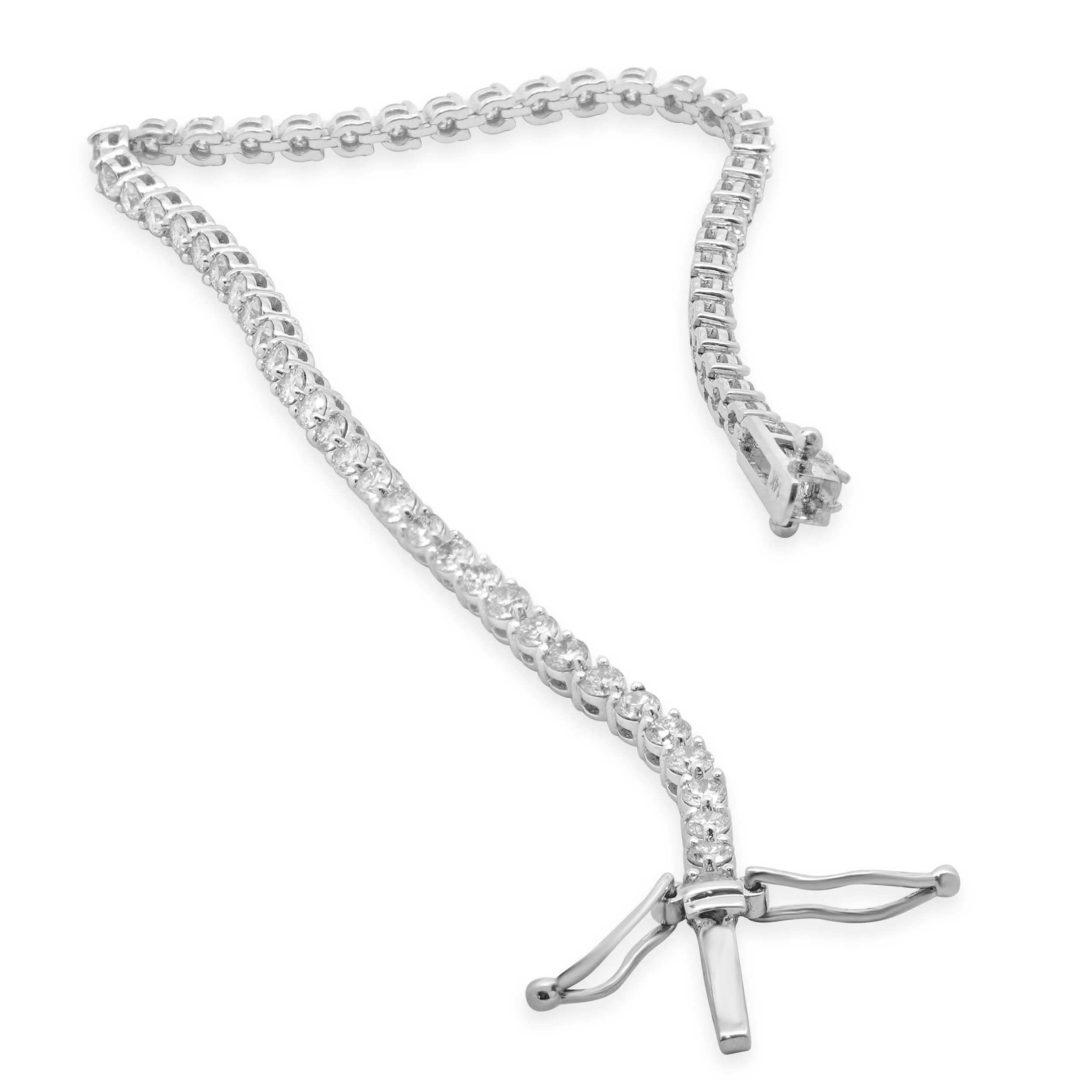 14 Karat White Gold Diamond Tennis Bracelet - Image 3