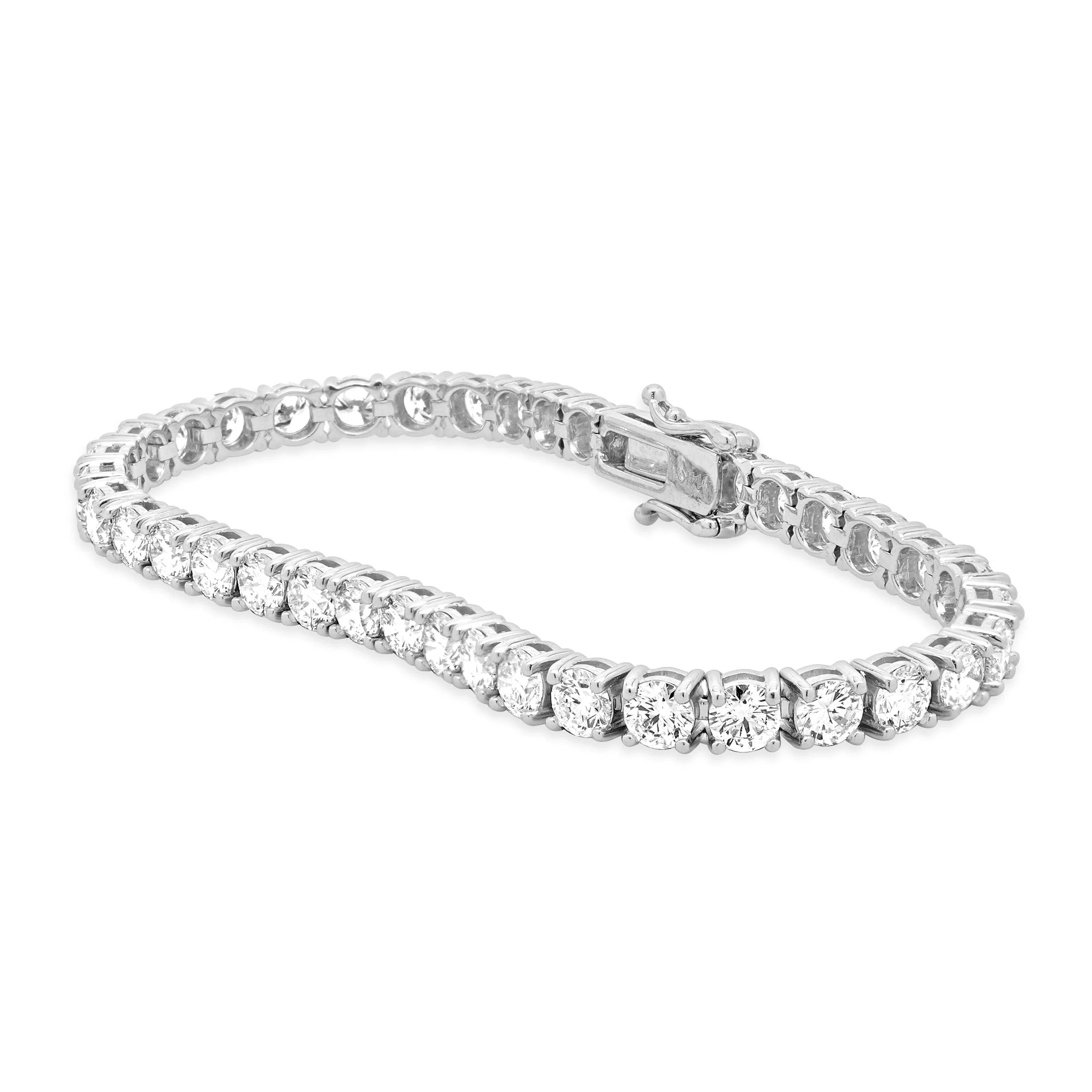 14 Karat White Gold Diamond Tennis Bracelet - Image 2