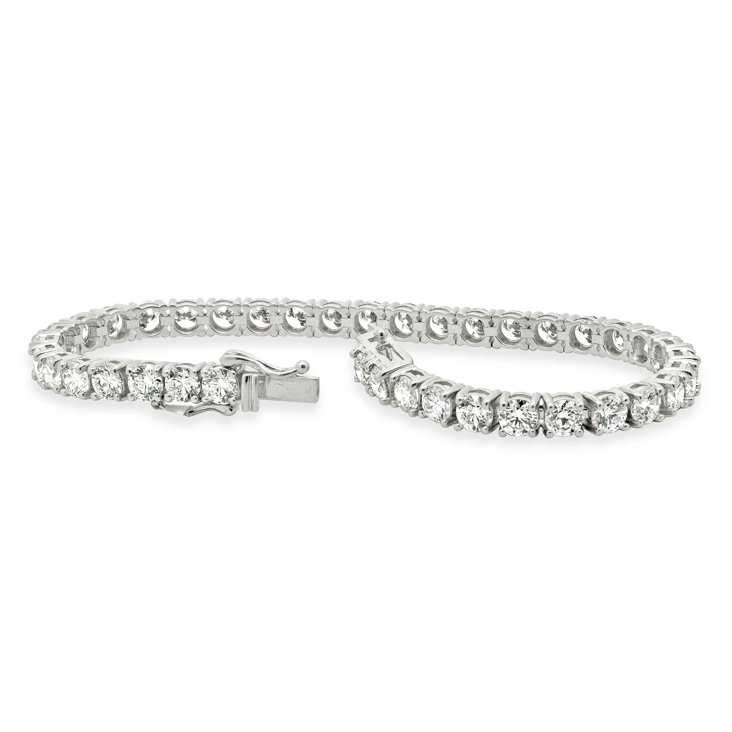 14 Karat White Gold Diamond Tennis Bracelet - Image 3