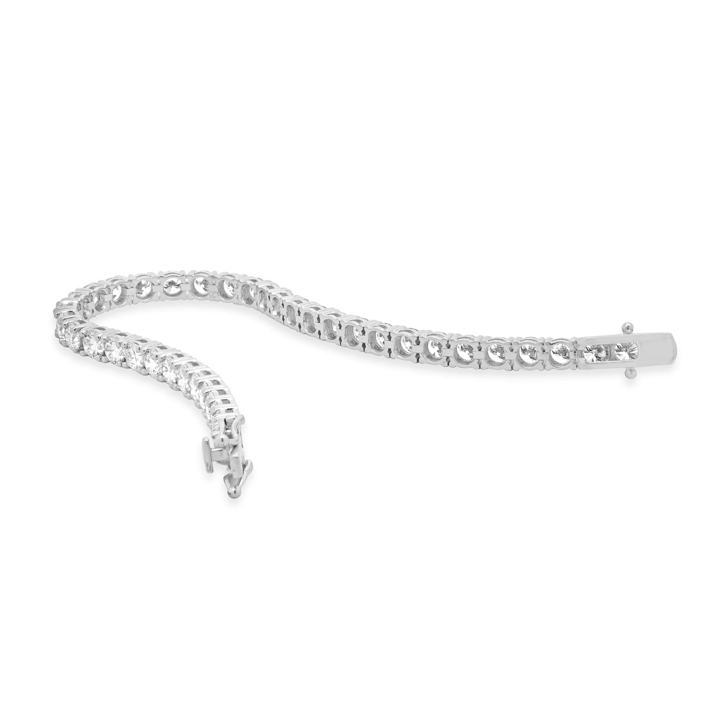 14 Karat White Gold Diamond Tennis Bracelet - Image 4