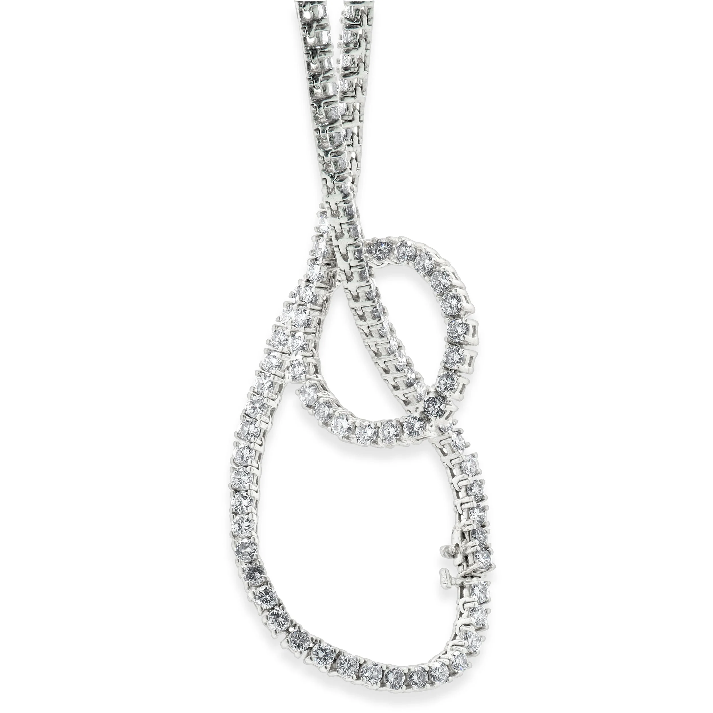 14 Karat White Gold Diamond Tennis Necklace - Image 3