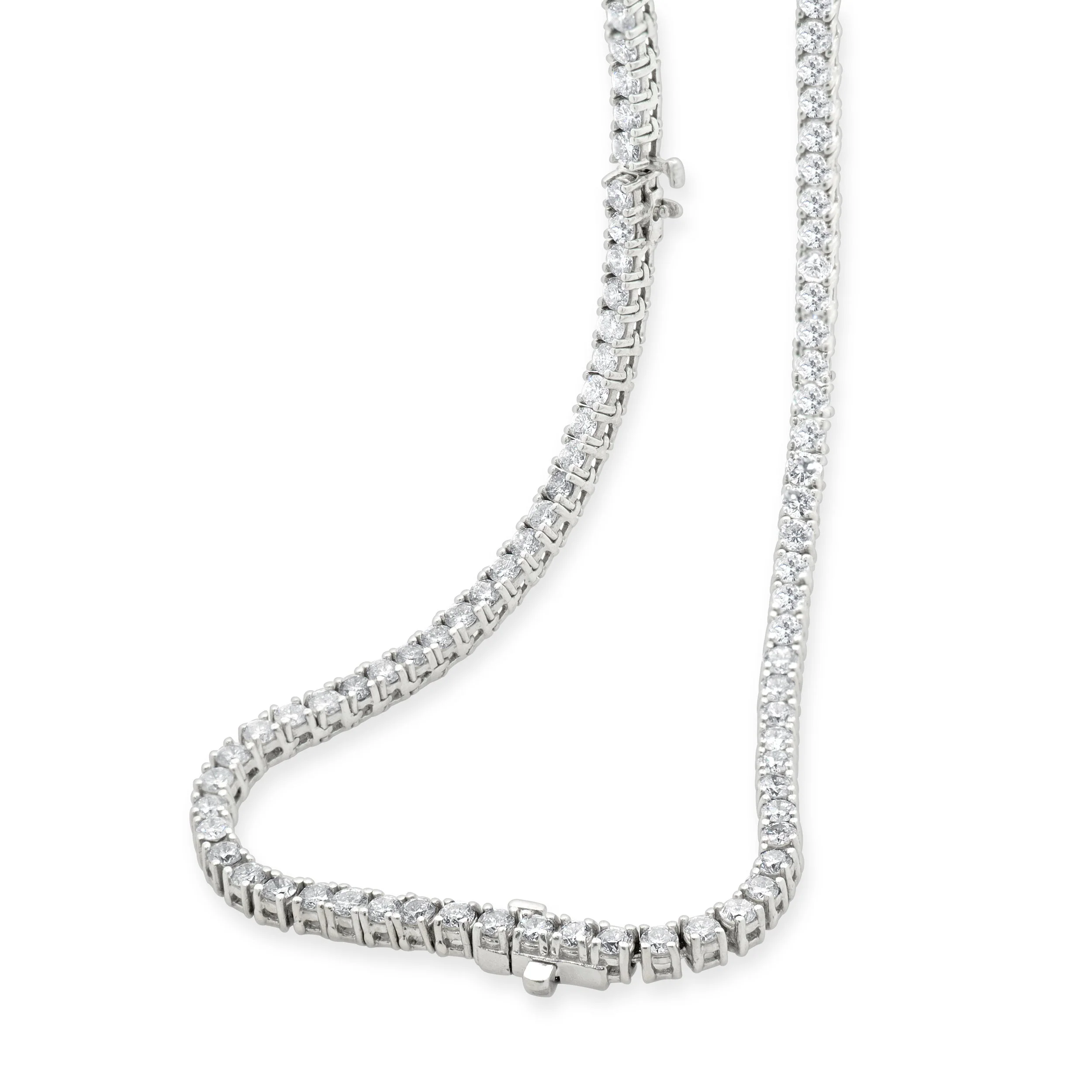 14 Karat White Gold Diamond Tennis Necklace - Image 4