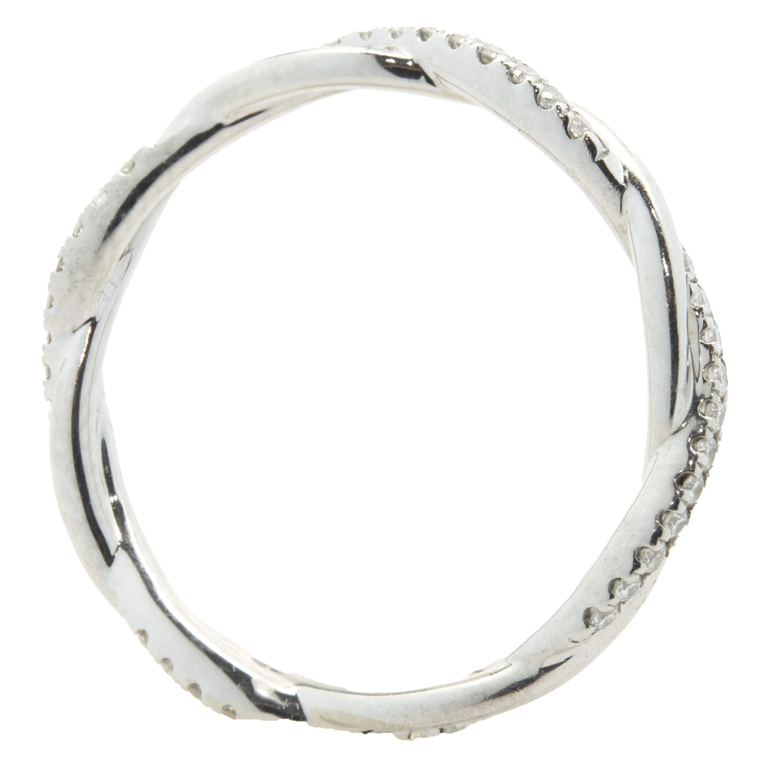 14 Karat White Gold Diamond Twist Band - Image 3