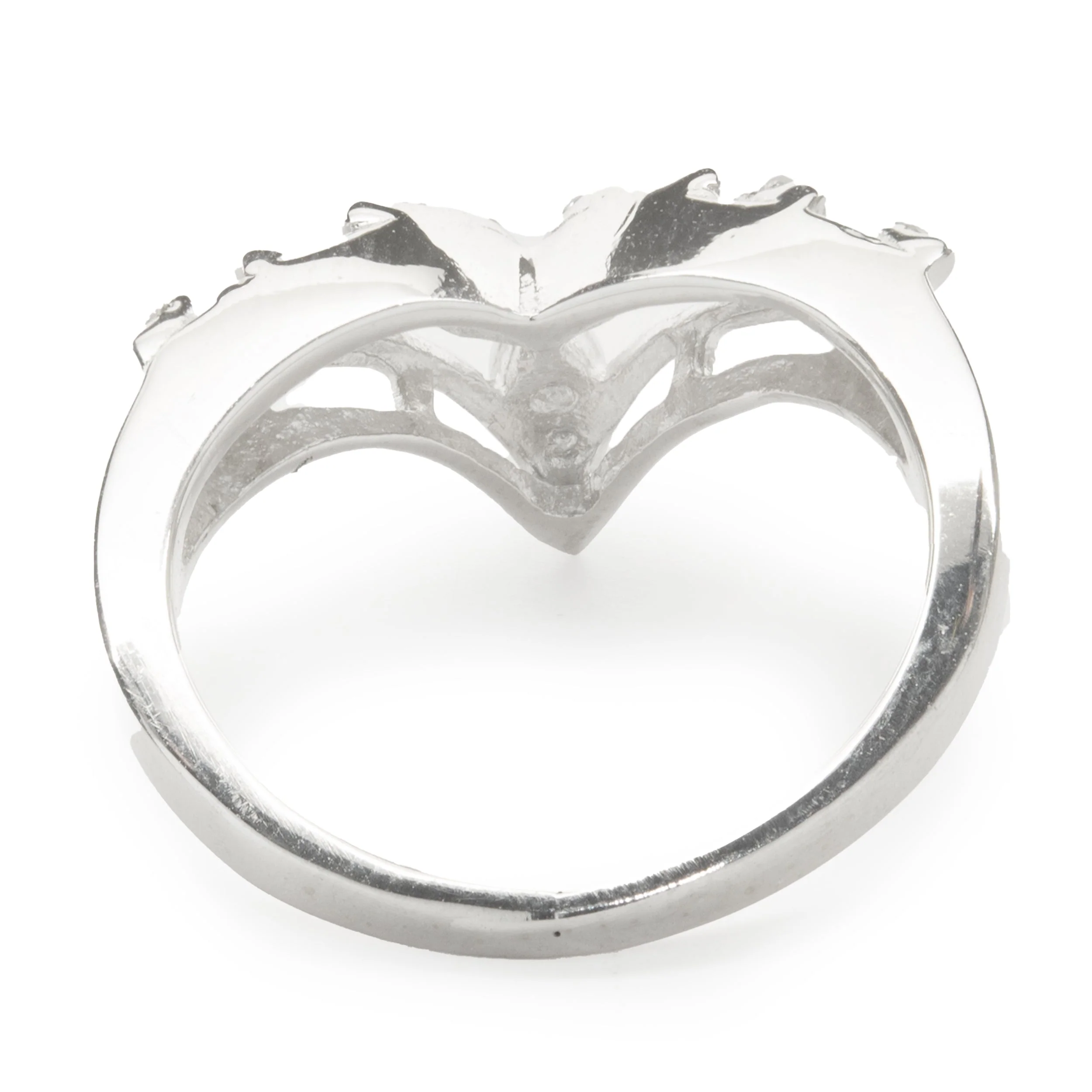 14 Karat White Gold Diamond V Band - Image 3