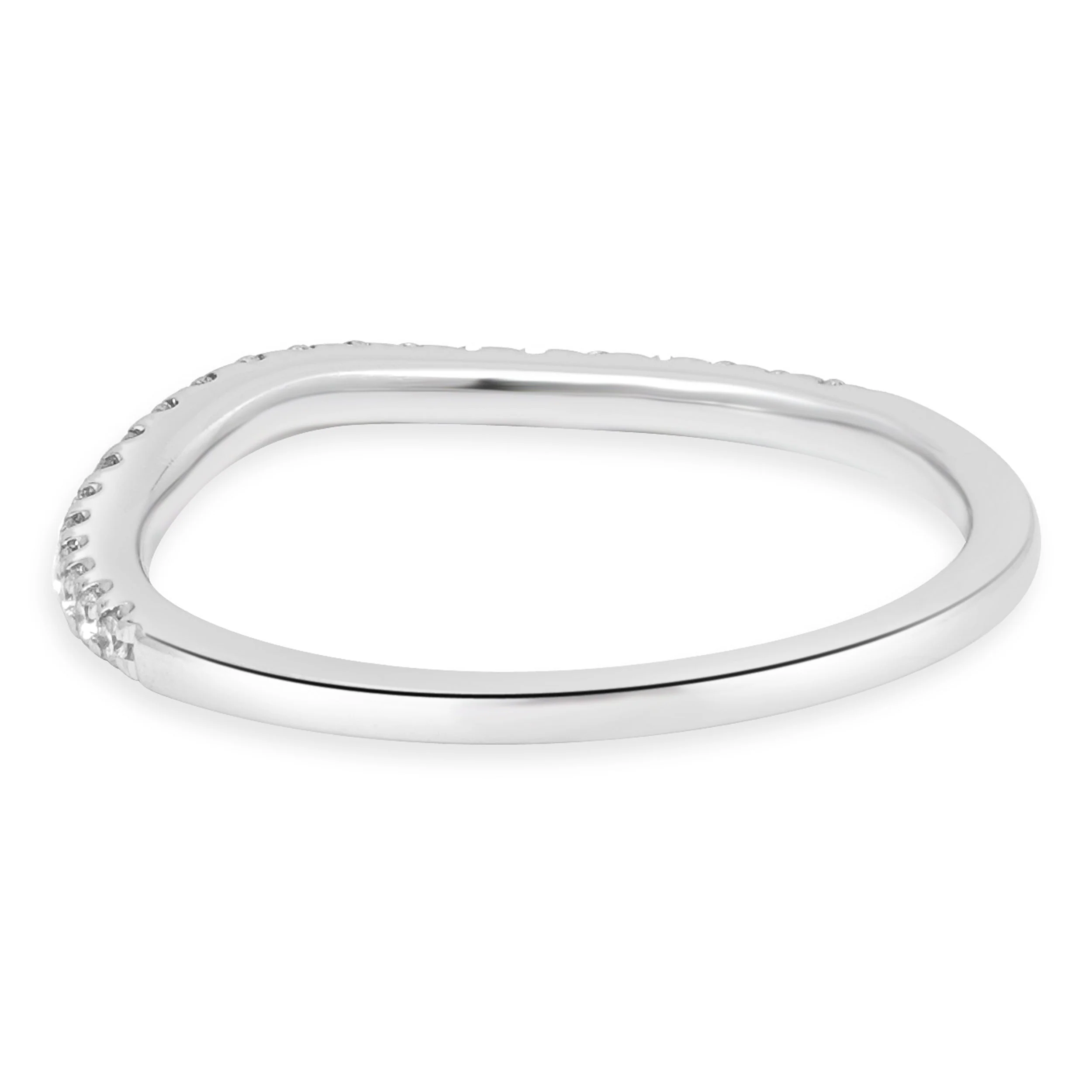 14 Karat White Gold Diamond Wave Band - Image 3