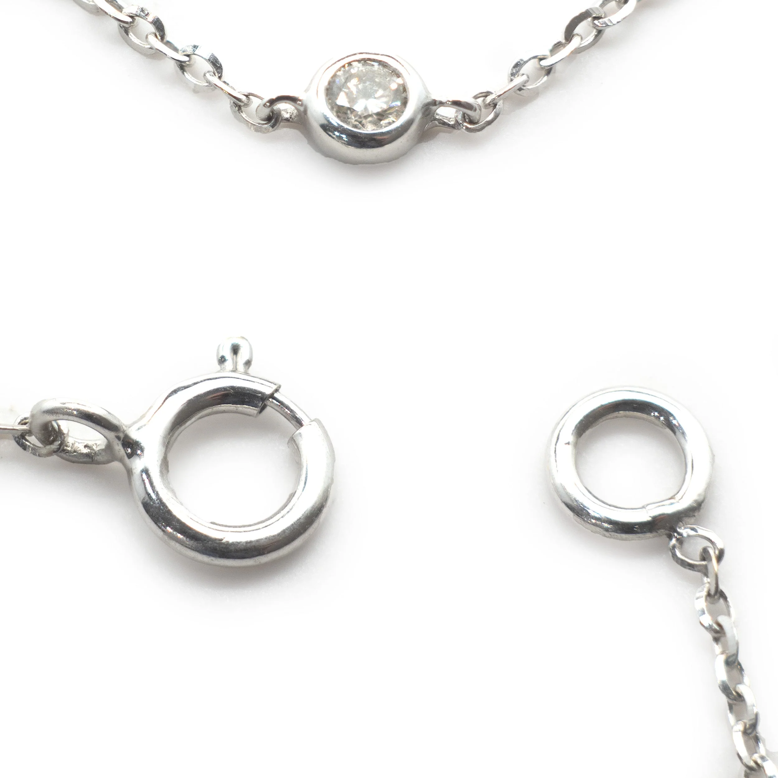 14 Karat White Gold Diamonds By The Yard Necklace - Image 4
