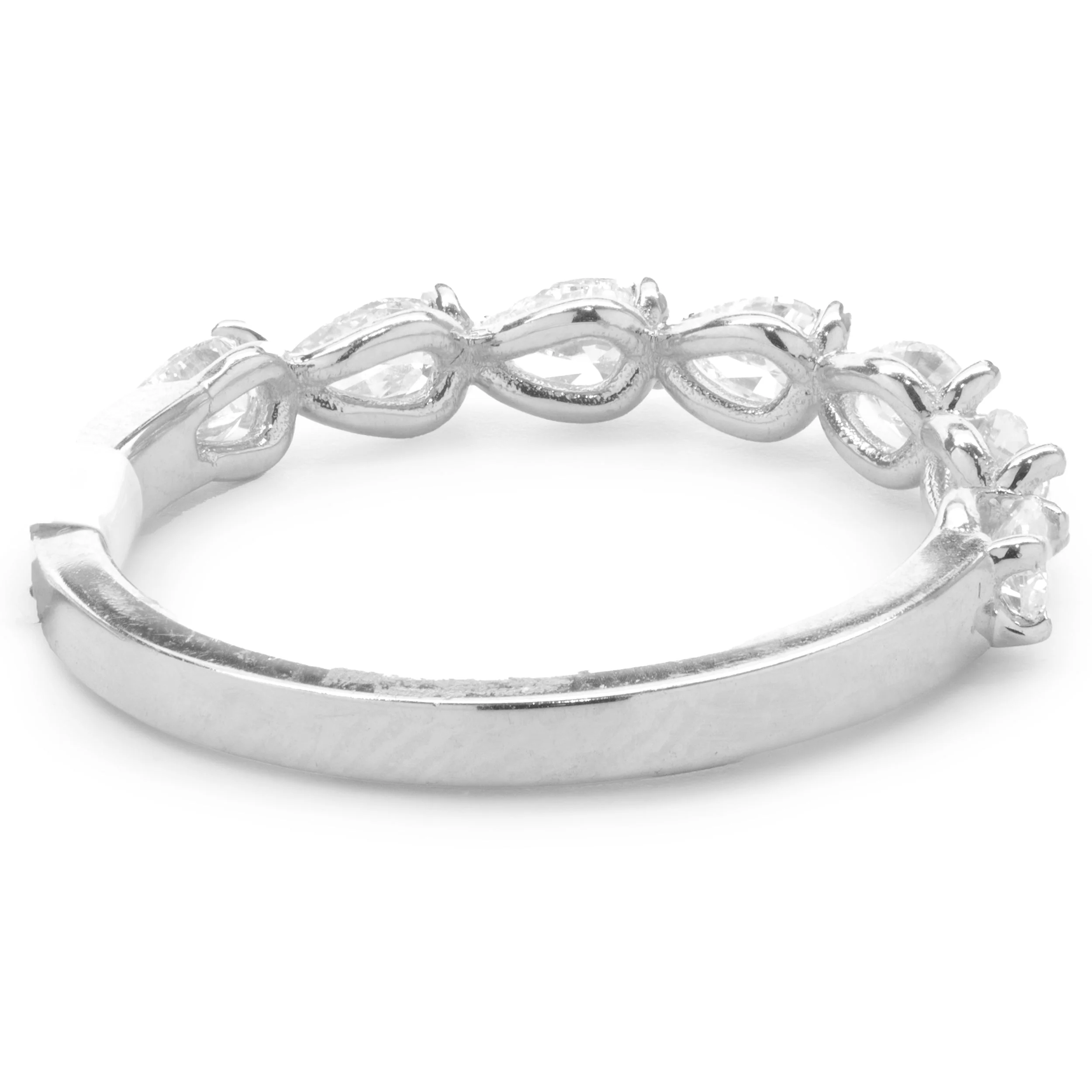 14 Karat White Gold East West Pear Cut Diamond Band - Image 3