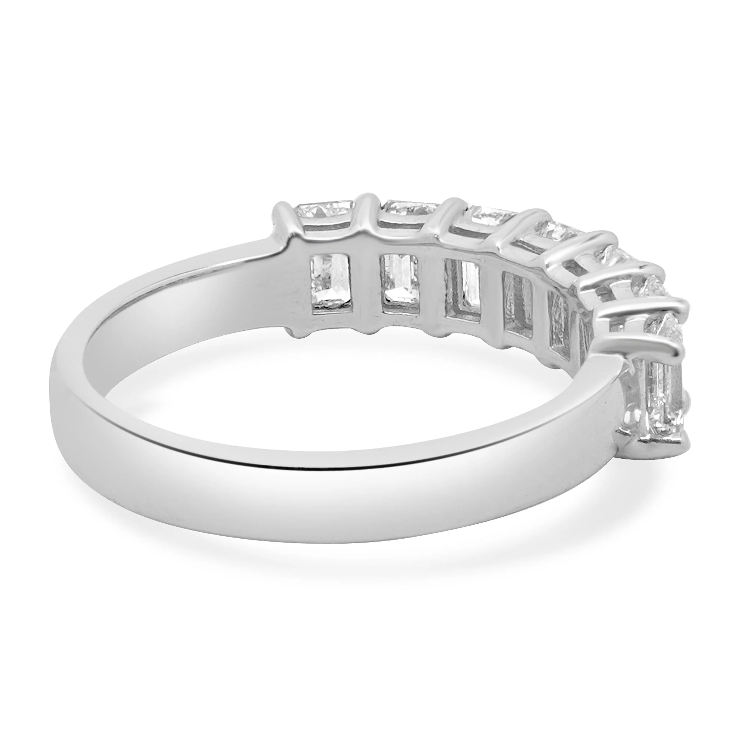 14 Karat White Gold Emerald Cut Diamond Band - Image 4