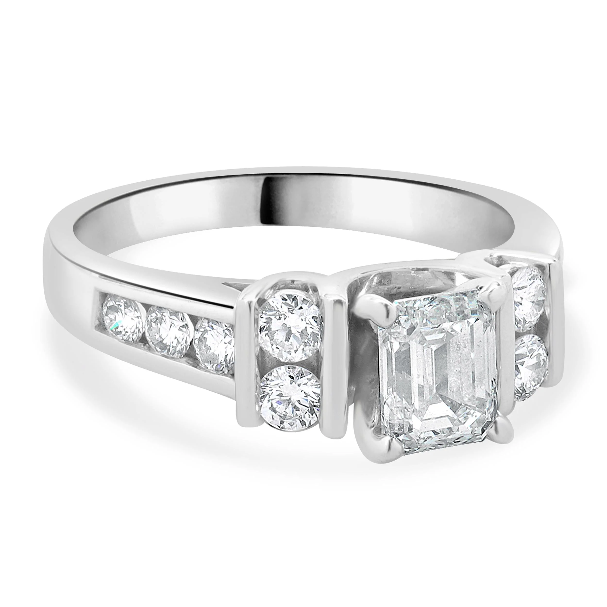 14 Karat White Gold Emerald Cut Diamond Engagement Ring - Image 3