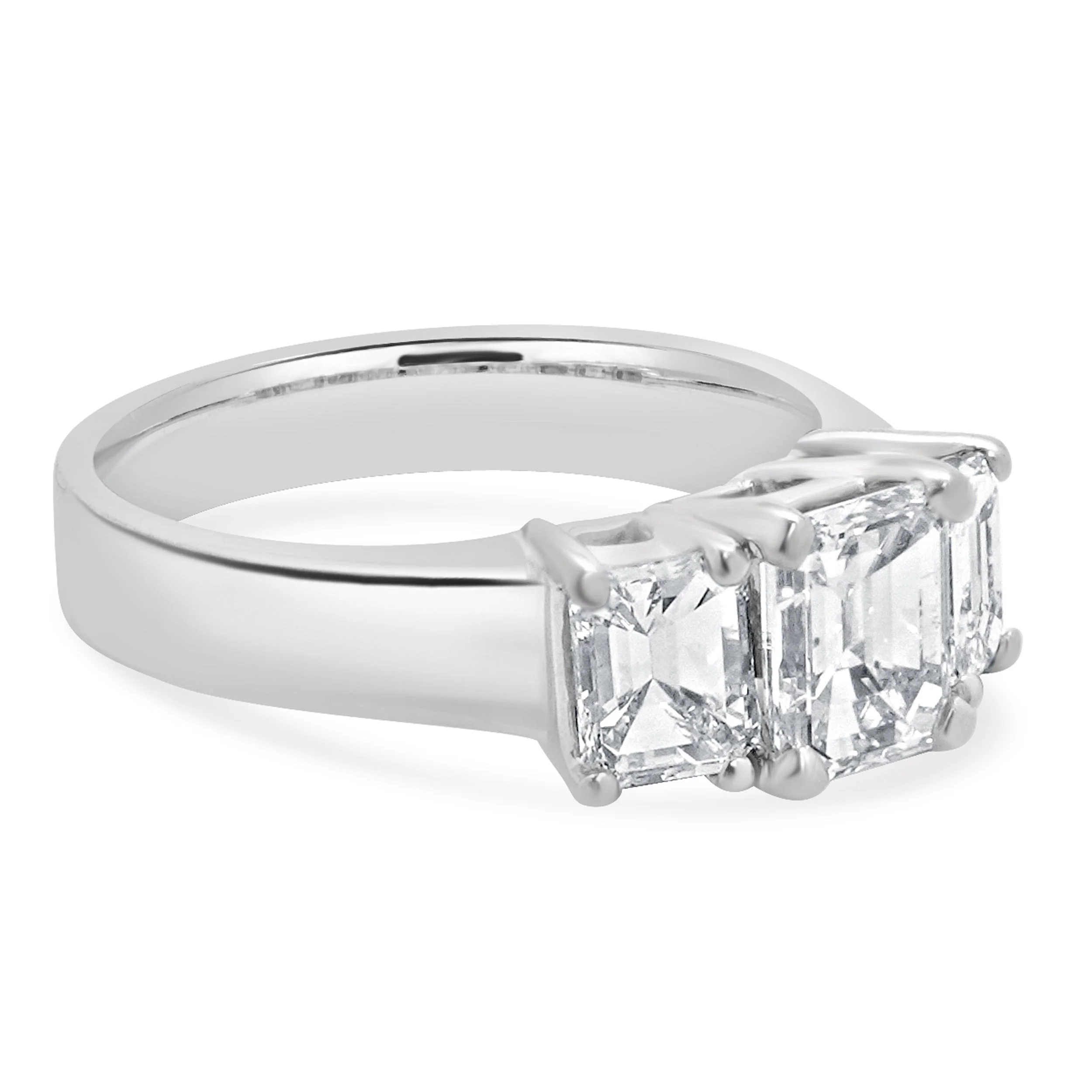 14 Karat White Gold Emerald Cut Diamond Engagement Ring - Image 2