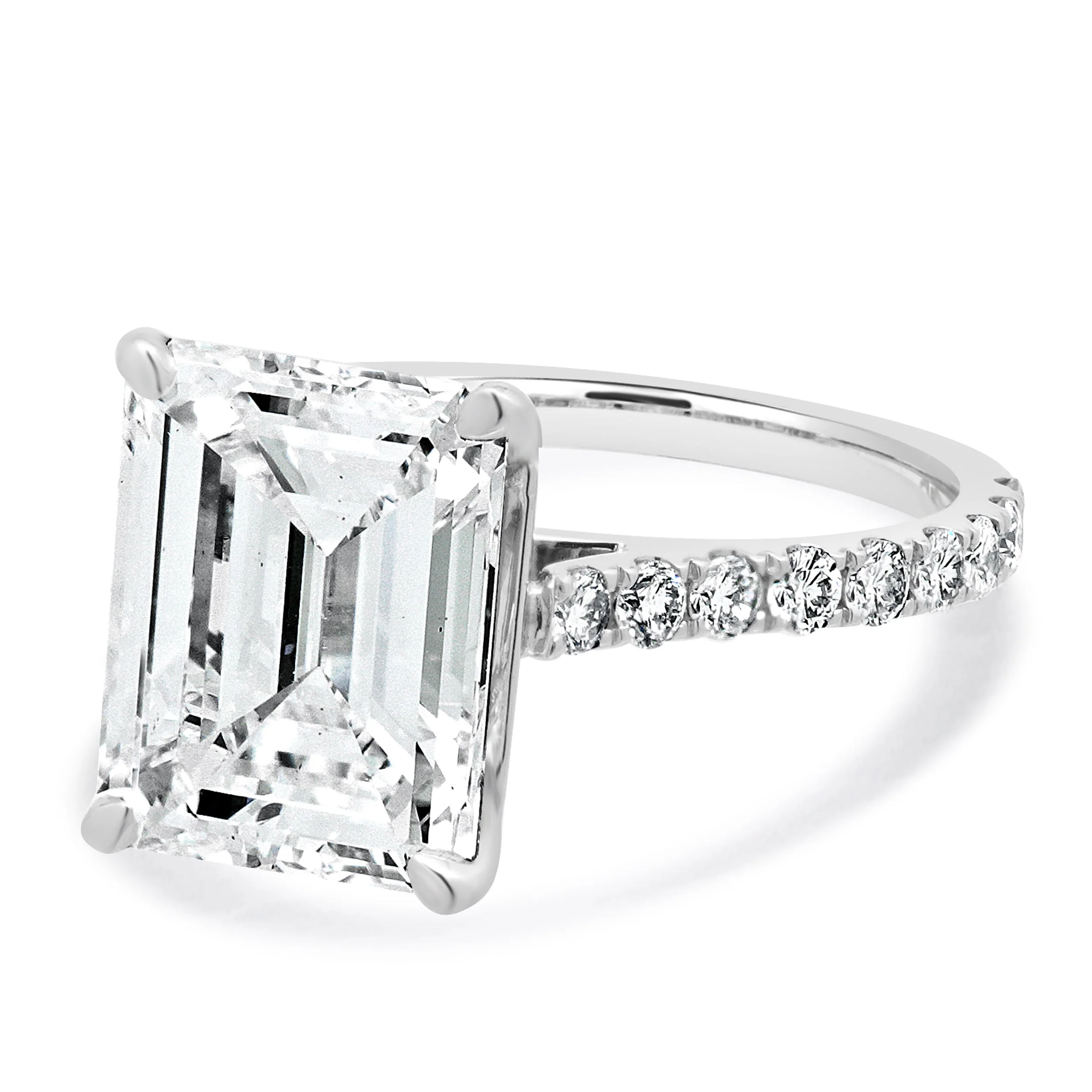 14 Karat White Gold Emerald Cut Diamond Engagement Ring - Image 2