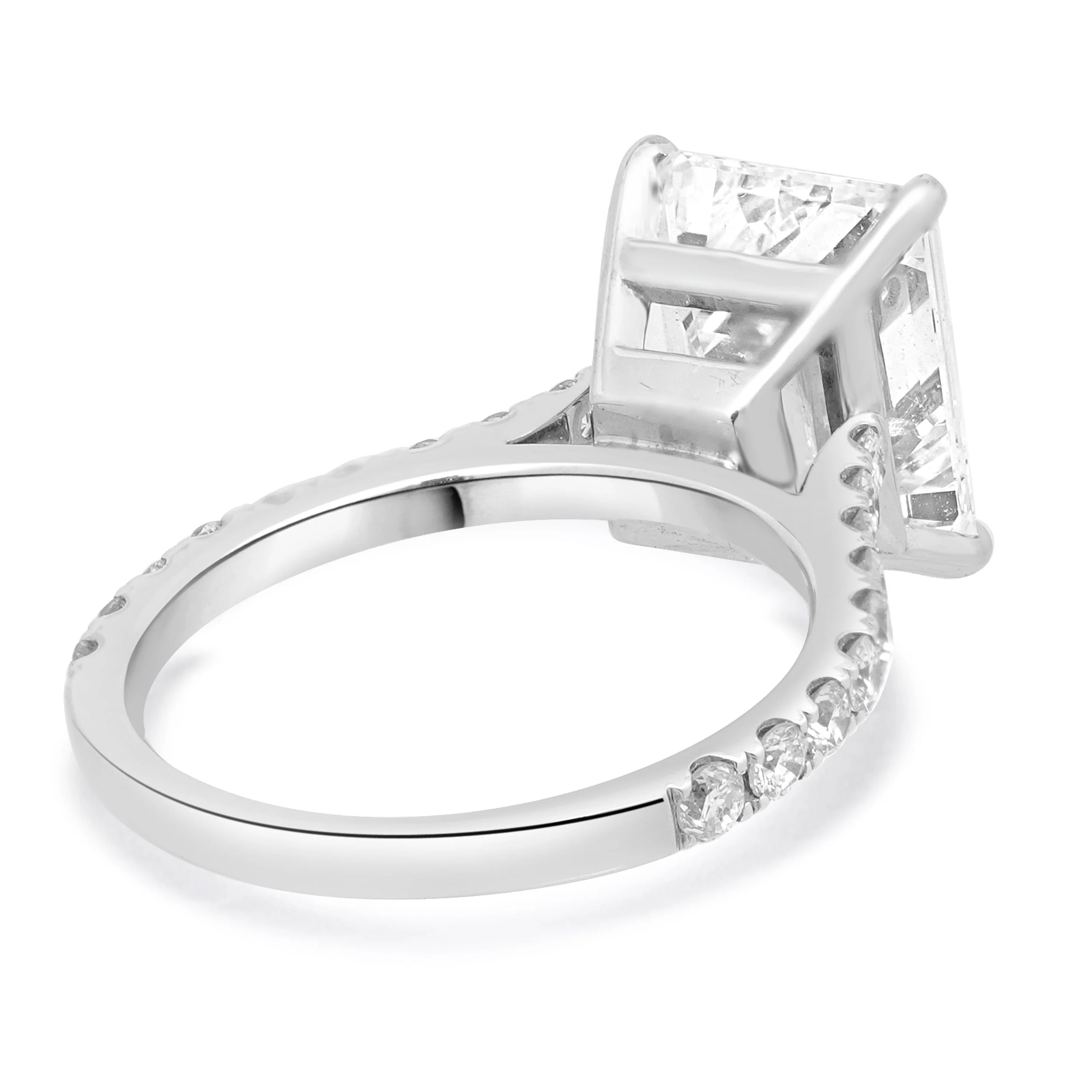 14 Karat White Gold Emerald Cut Diamond Engagement Ring - Image 3