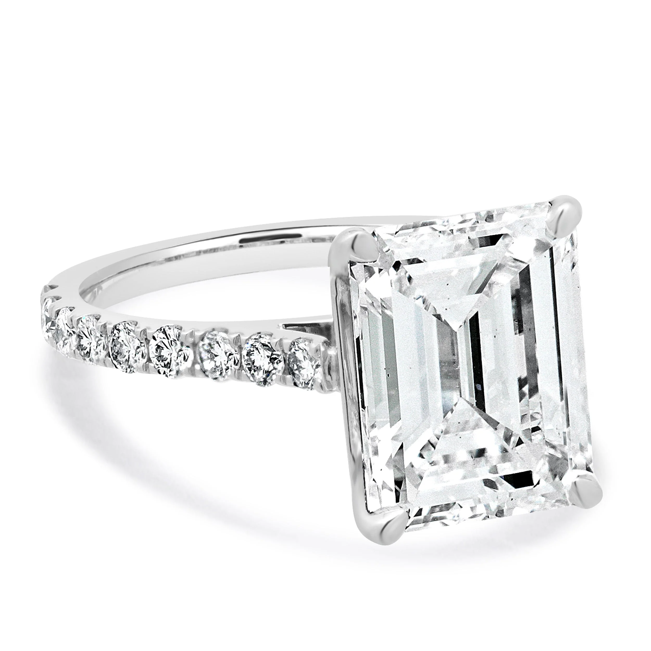 14 Karat White Gold Emerald Cut Diamond Engagement Ring - Image 4
