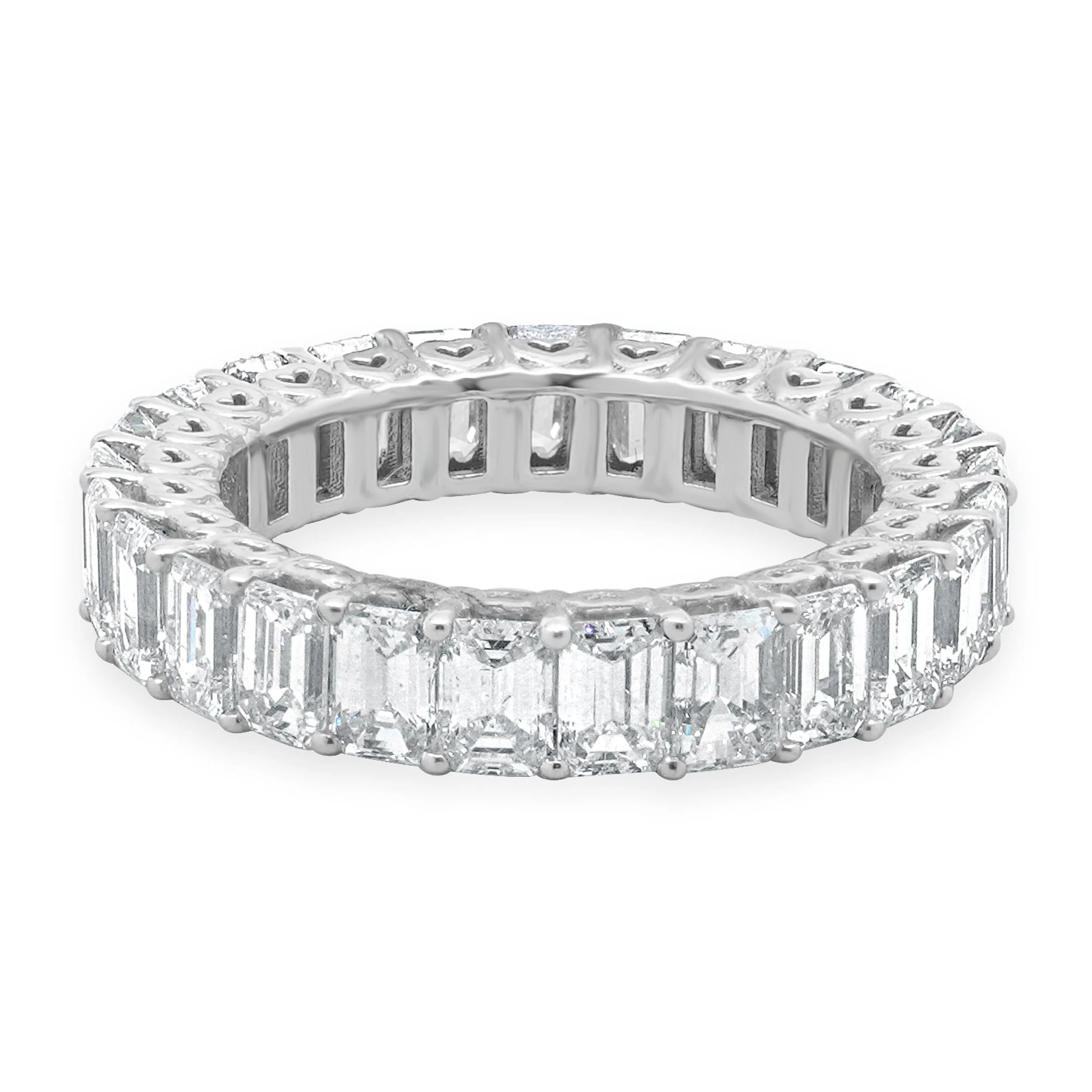 14 Karat White Gold Emerald Cut Diamond Eternity Band