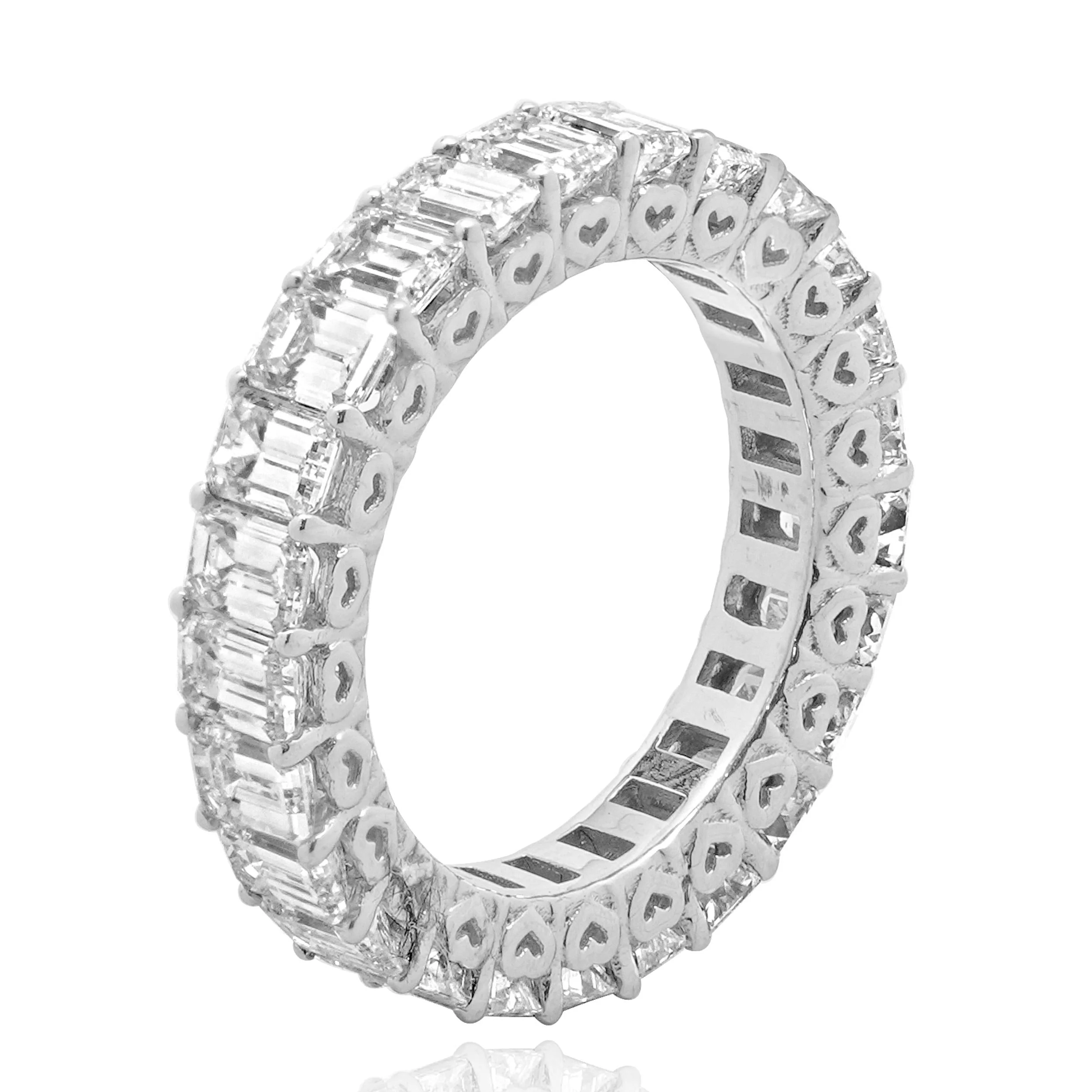 14 Karat White Gold Emerald Cut Diamond Eternity Band - Image 2
