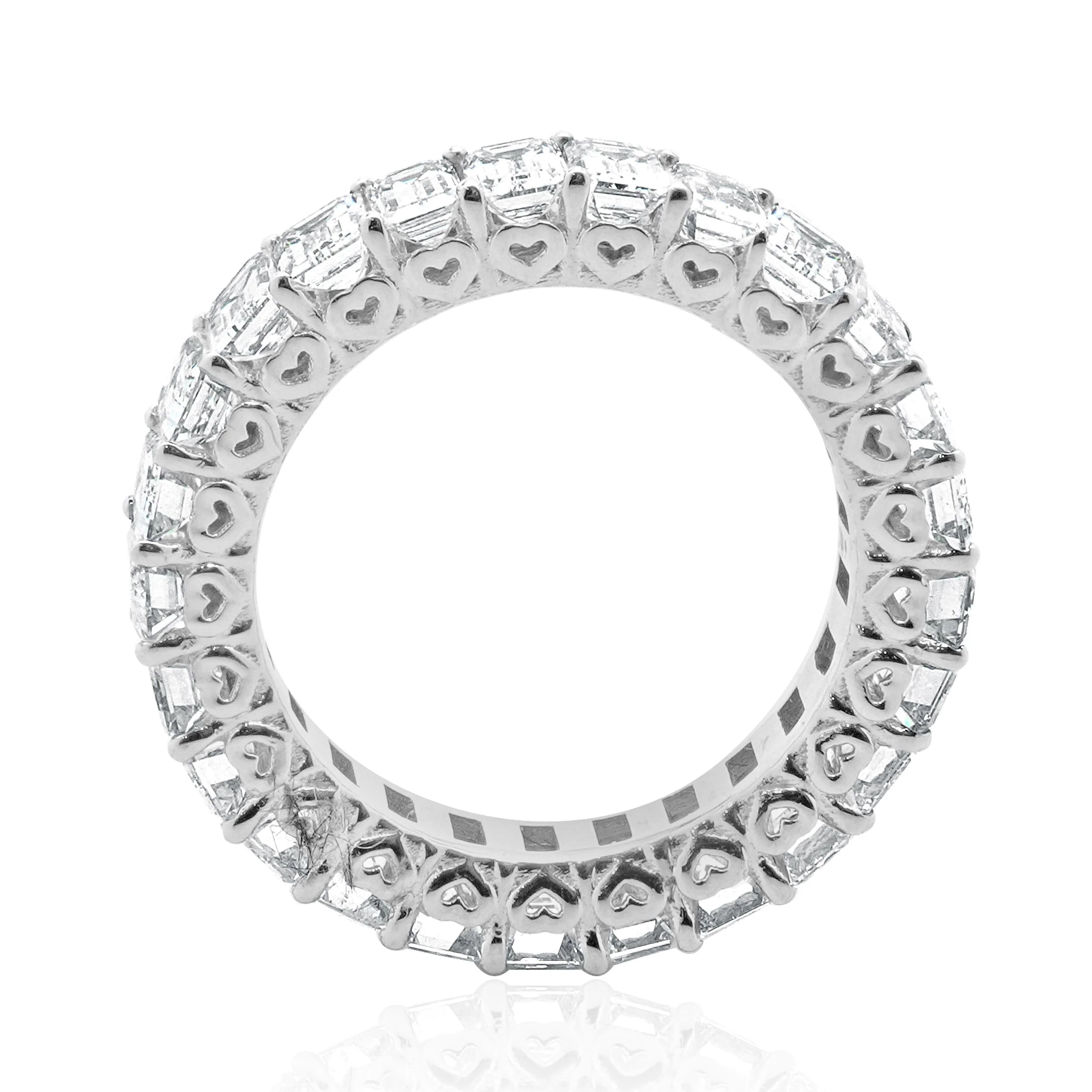 14 Karat White Gold Emerald Cut Diamond Eternity Band - Image 4