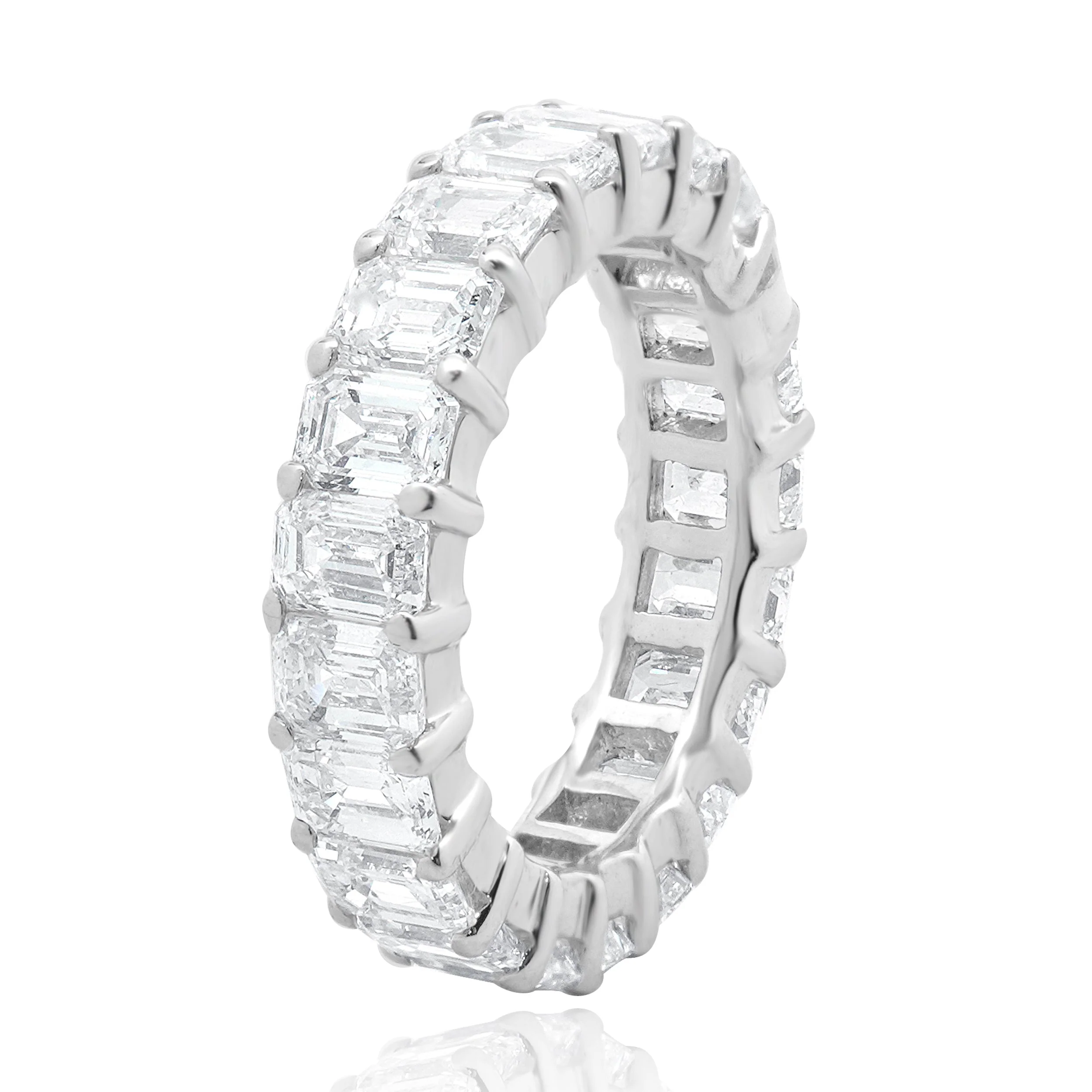 14 Karat White Gold Emerald Cut Diamond Eternity Ring - Image 2