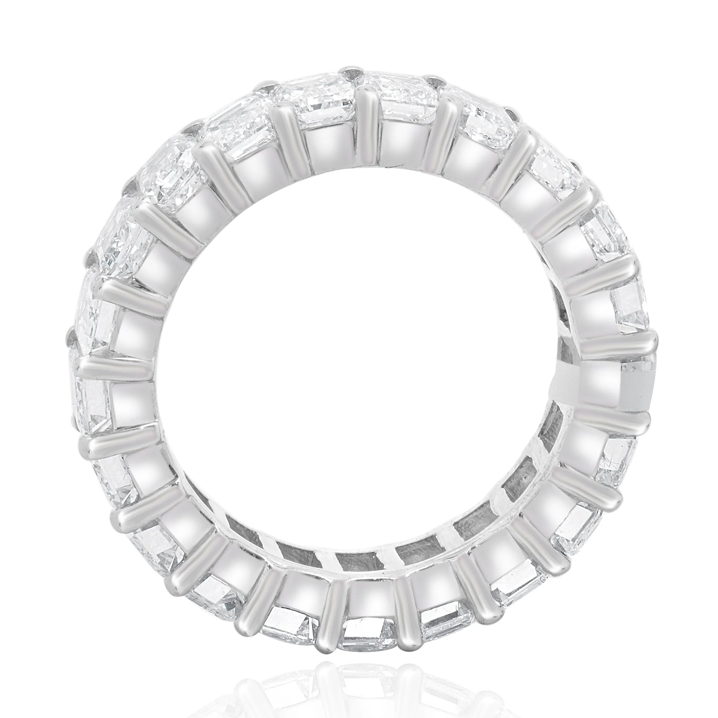14 Karat White Gold Emerald Cut Diamond Eternity Ring - Image 3