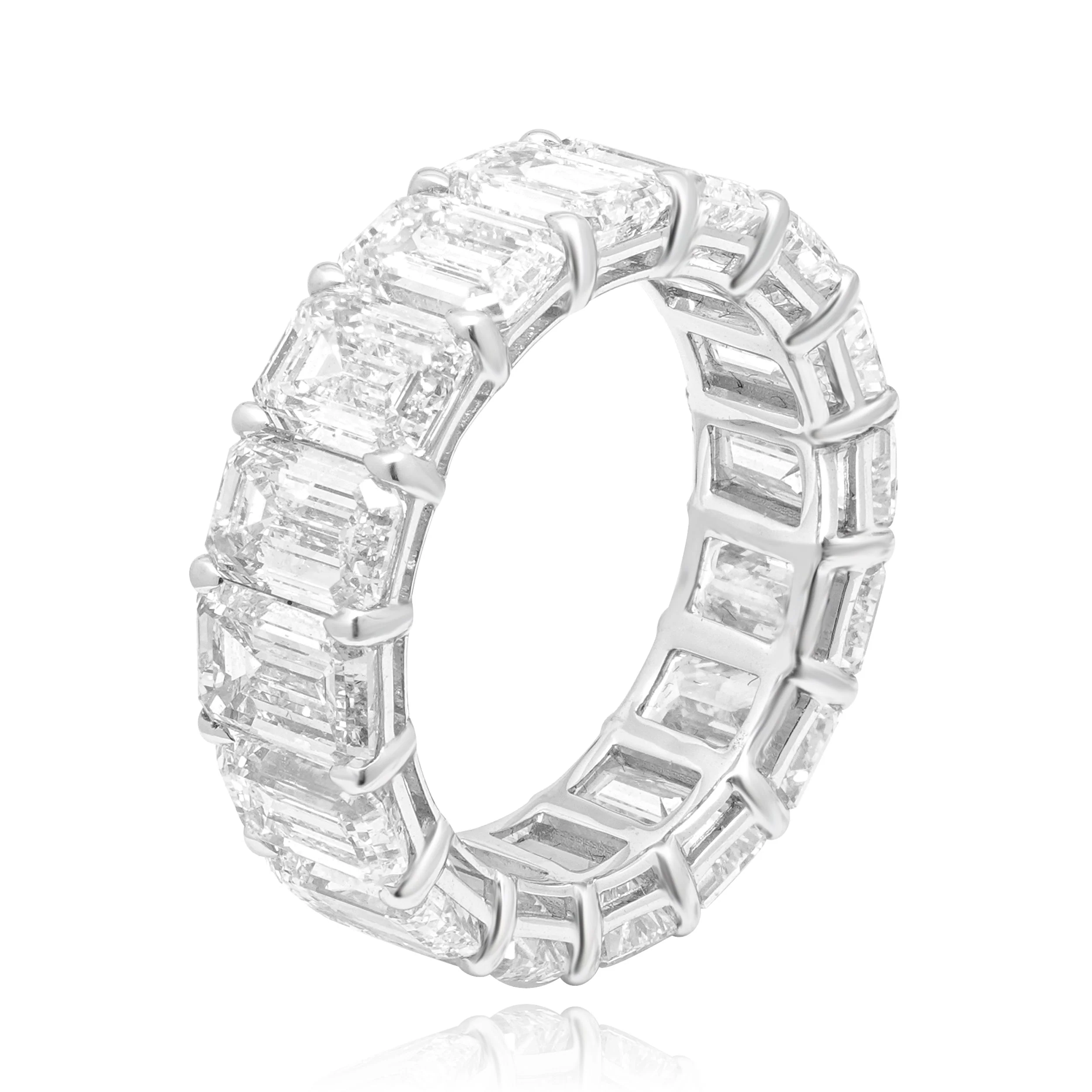 14 Karat White Gold Emerald Cut Eternity Diamond Ring - Image 2