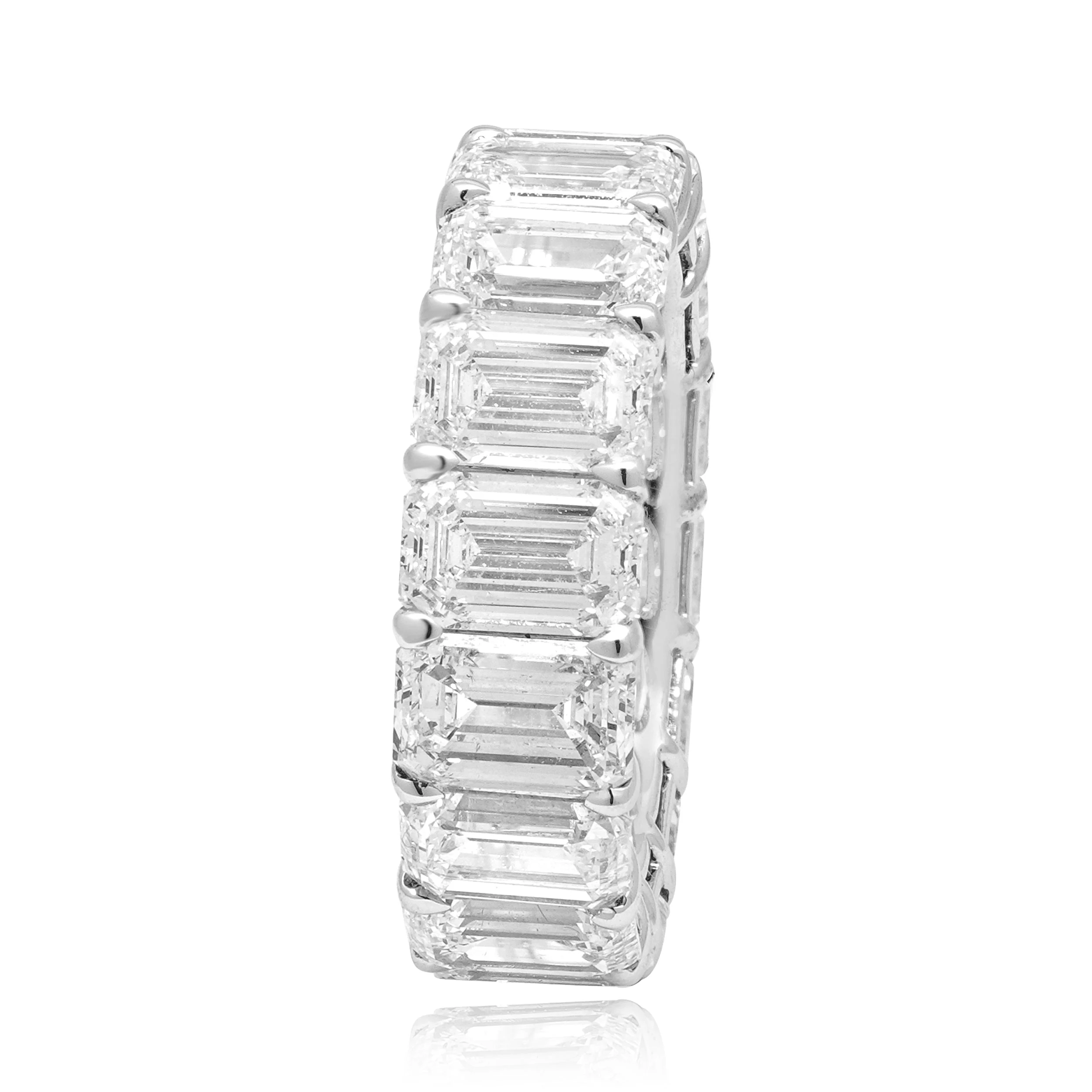 14 Karat White Gold Emerald Cut Eternity Diamond Ring - Image 3