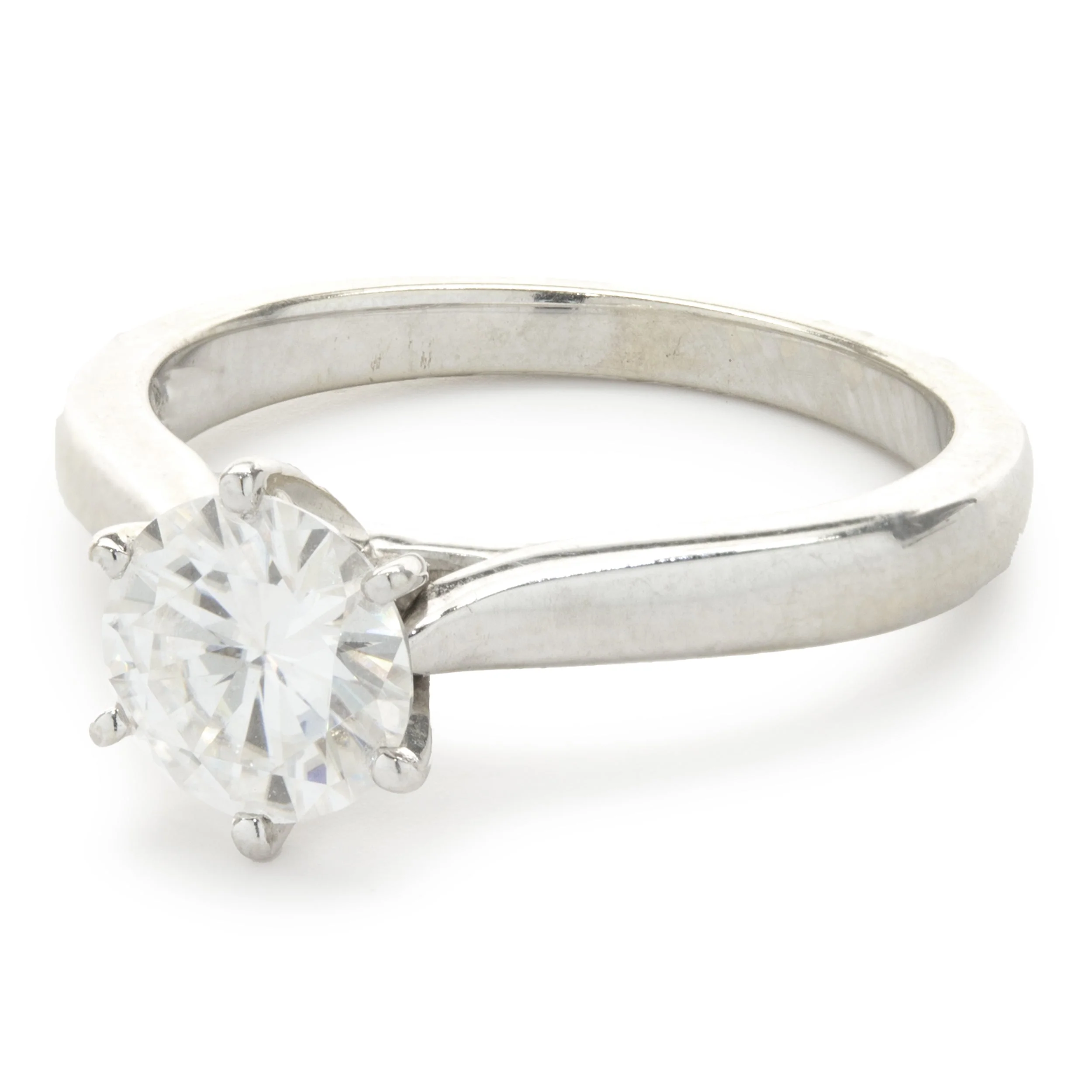 14 Karat White Gold Forever One Moissonite Ring - Image 4