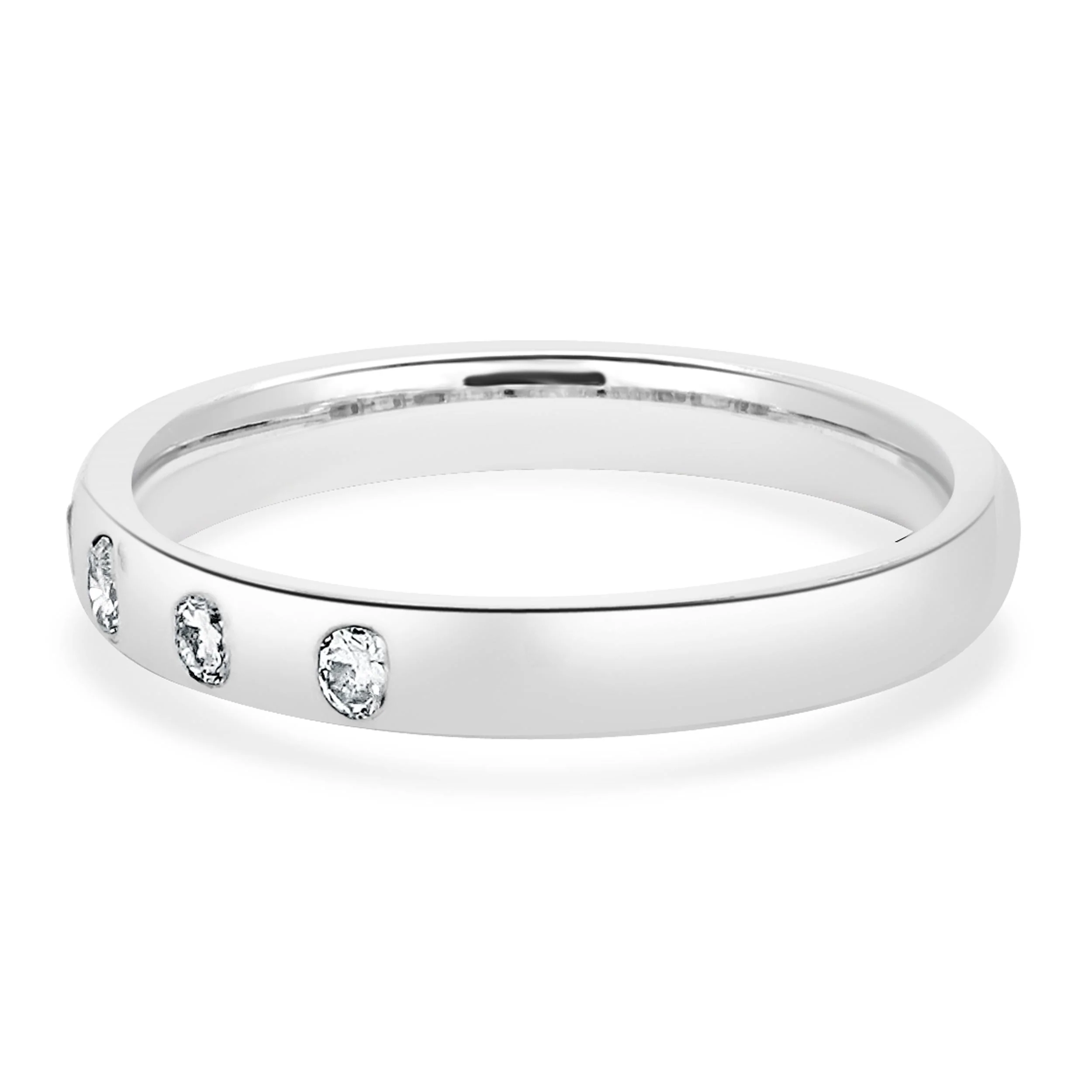 14 Karat White Gold Gypsy Set Diamond Band - Image 2