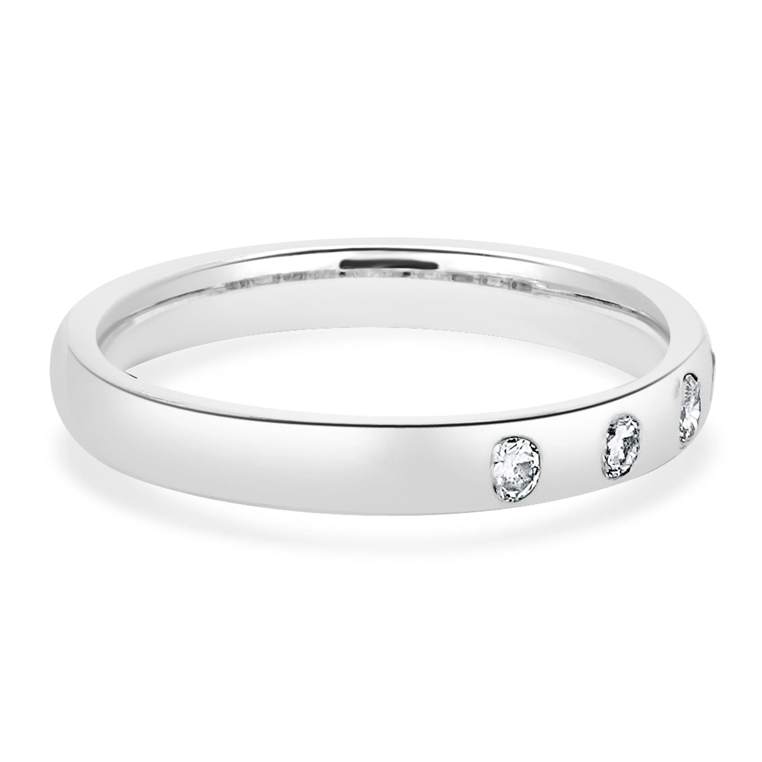 14 Karat White Gold Gypsy Set Diamond Band - Image 4