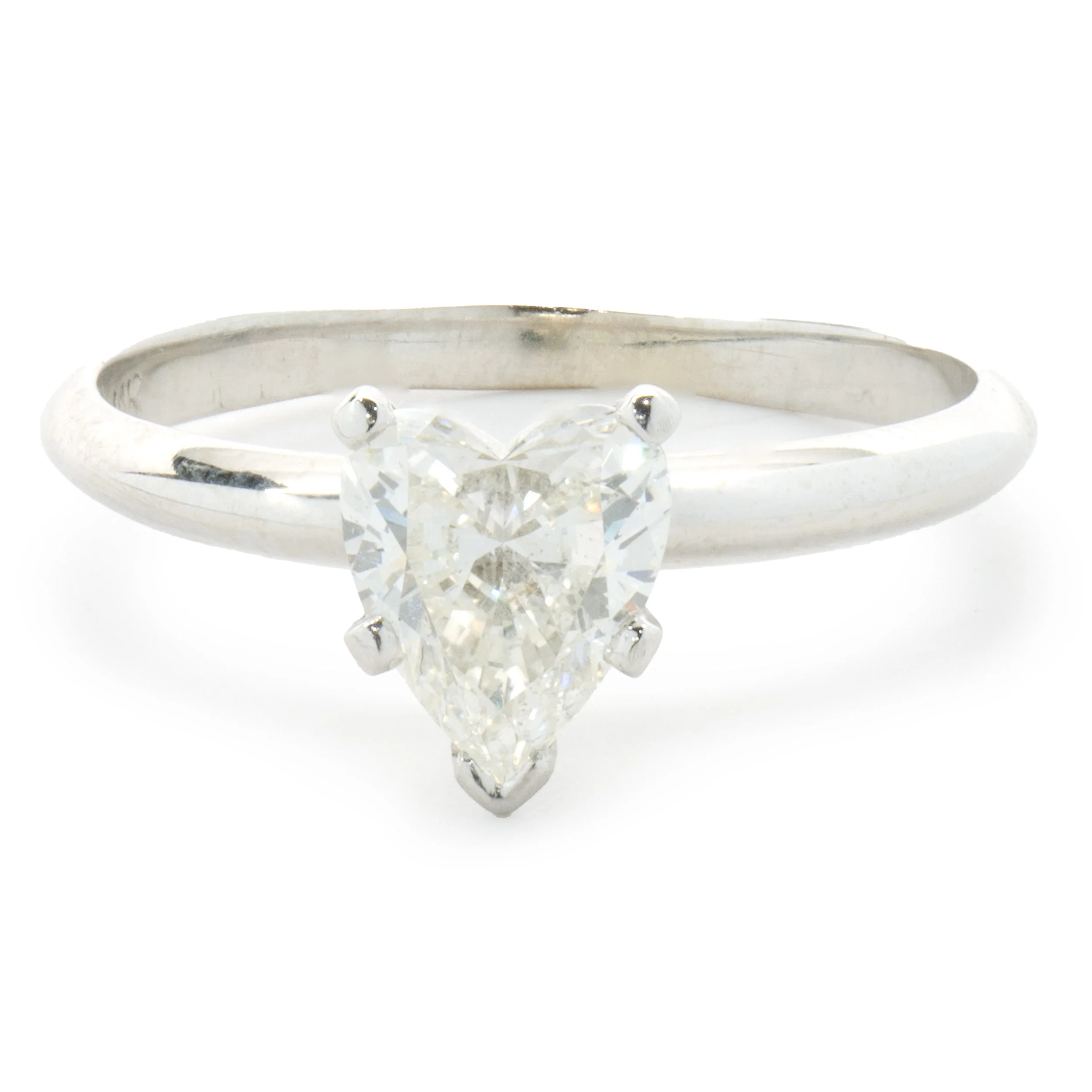 14 Karat White Gold Heart Cut Diamond Engagement Ring