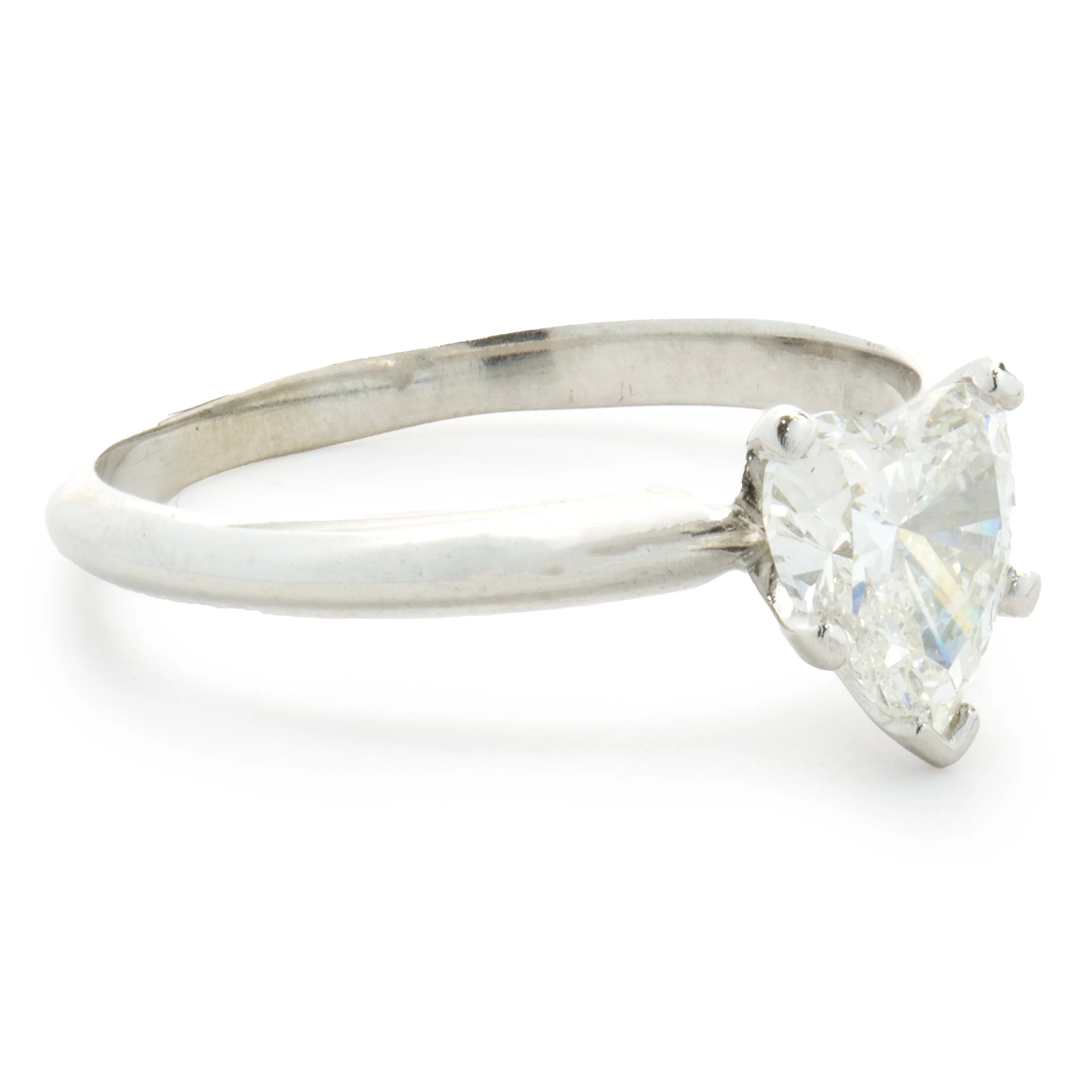 14 Karat White Gold Heart Cut Diamond Engagement Ring - Image 4