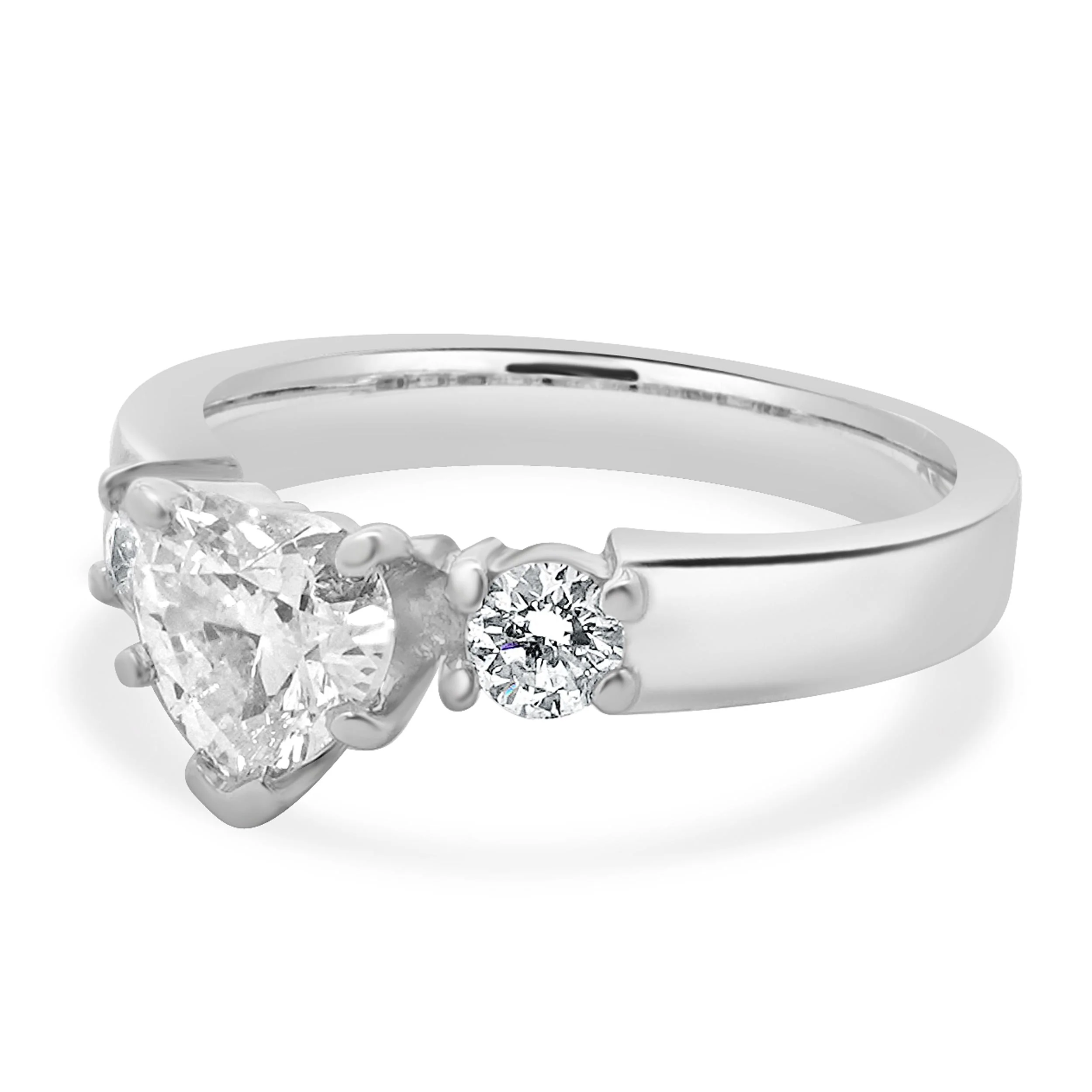 14 Karat White Gold Heart Shape Diamond Engagement Ring - Image 2