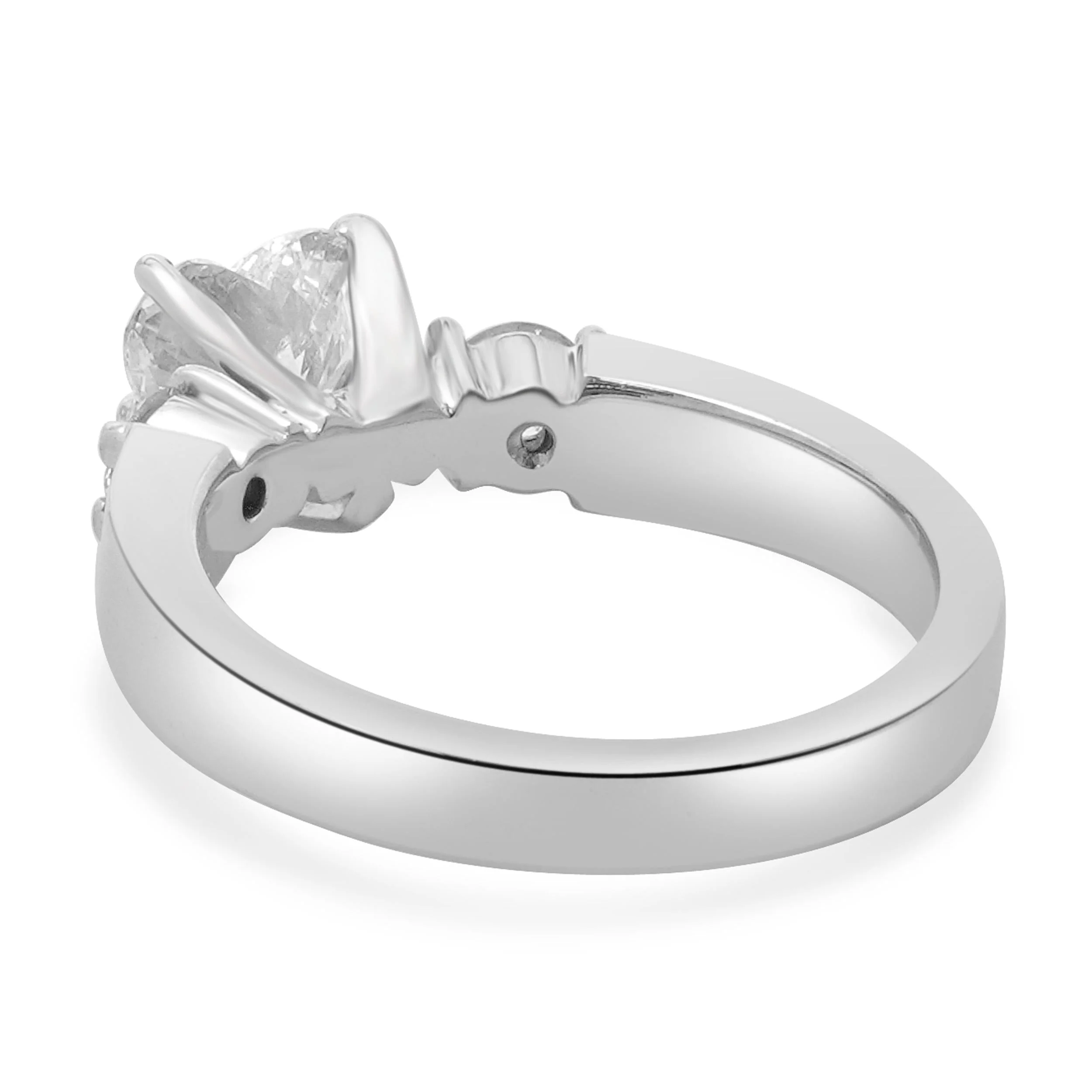 14 Karat White Gold Heart Shape Diamond Engagement Ring - Image 3