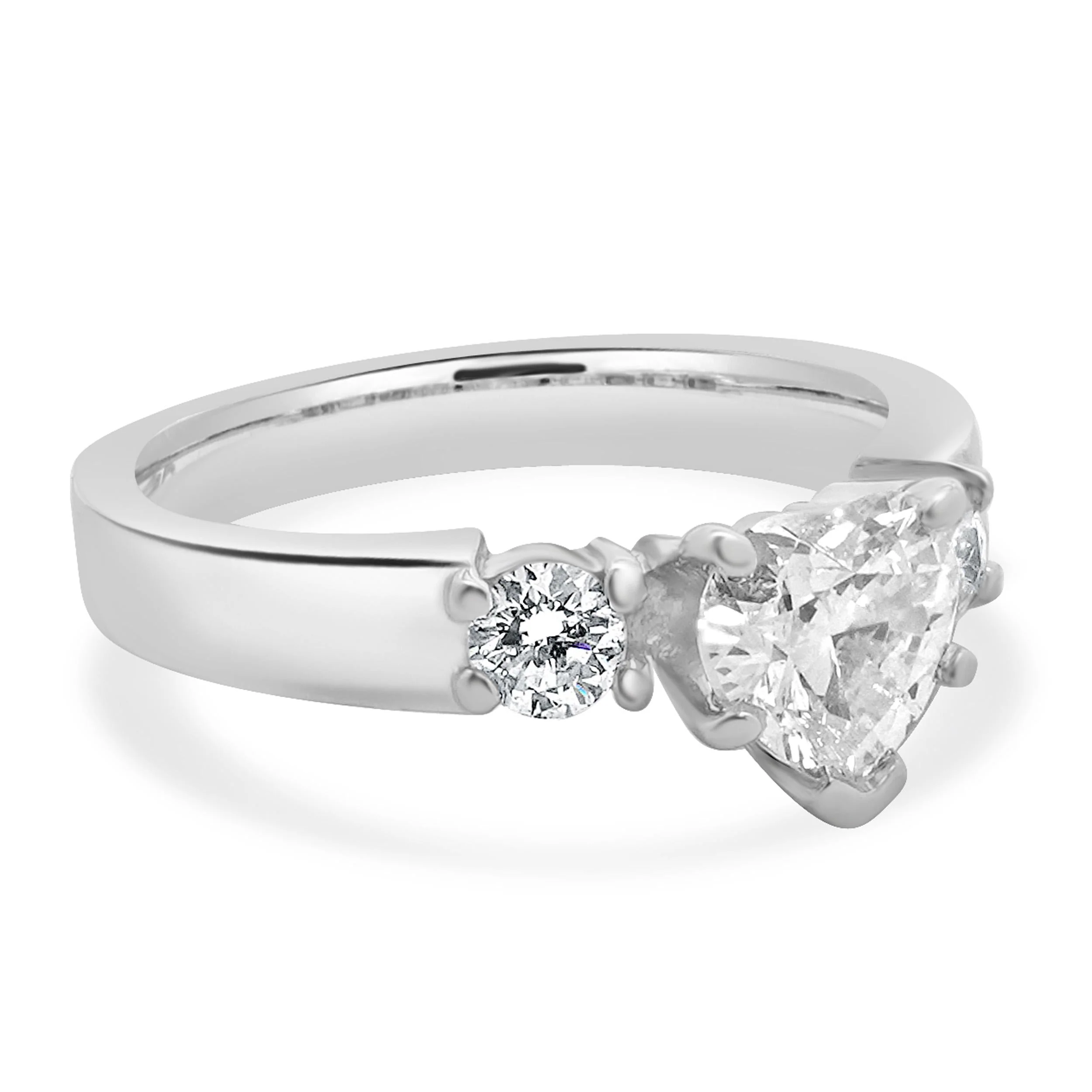 14 Karat White Gold Heart Shape Diamond Engagement Ring - Image 4